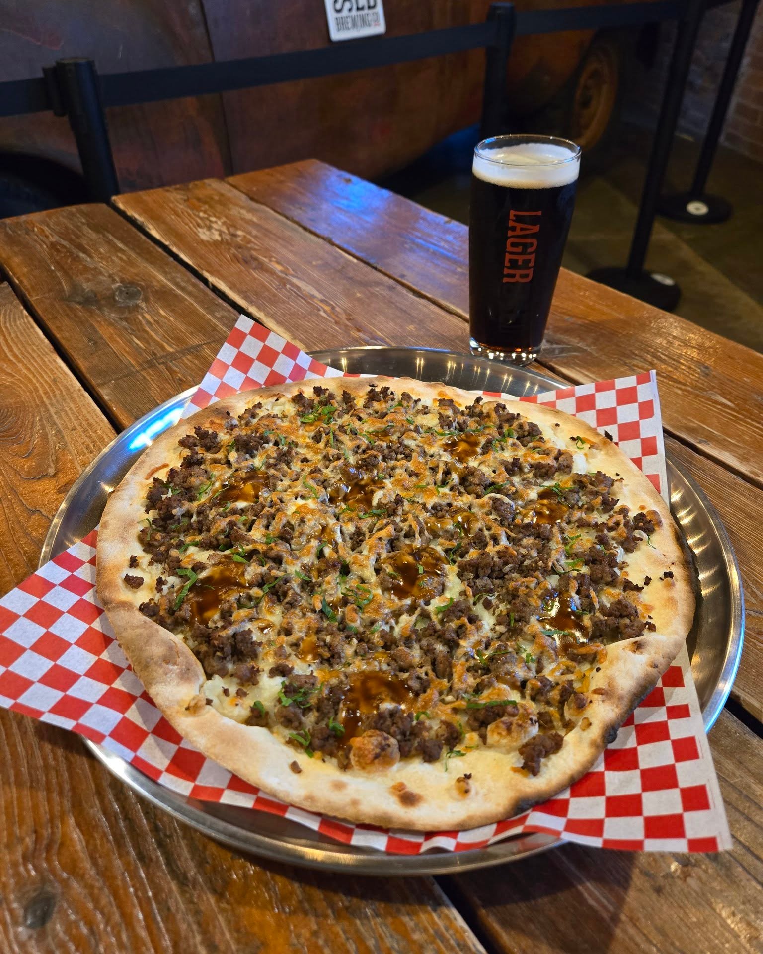 ROCKTOBER rolls on, and things are getting DENSE 🍕🎸
Week 2 takes us into the wild world of Canadian experimental rock with Angine de Poitrine and our "Pizza de Poitrine" Tourtière Beer Pie.
Garlic mashed potato base, tourtière mix, mozzarella and beef gravy, finished with fresh parsley.
Is it pizza? Is it tourtière? Is it Thanksgiving dinner on a crust? Yes.
Pair it with a LAGERSHED Dark and enjoy it now, because after this, you probably won’t want mashed potatoes and gravy again until Christmas. 😂