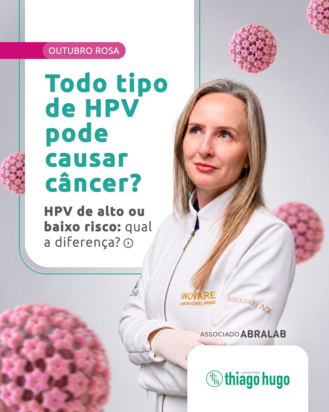 HPV é tudo igual? Essa é uma dúvida importante, principalmente quando falamos sobre prevenção do câncer do colo do útero.
Existem mais de 200 tipos de HPV, mas apenas uma parte deles é classificada como de alto risco oncogênico. Entre eles estão os tipos 16 e 18, associados a uma parcela importante dos casos de câncer do colo do útero.
Os tipos de baixo risco, por outro lado, estão mais relacionados a verrugas genitais e outras alterações que não costumam evoluir para câncer.
A genotipagem ajuda a identificar quais tipos de HPV estão presentes.
🎀 Neste Outubro Rosa, informação e acompanhamento fazem parte do cuidado. Fale com nossa equipe para saber mais sobre os exames.
🔬Laboratório Thiago Hugo
☎📲 Whatsapp ou Call Center (38) 3531-8650
📧 contato@laboratoriothiagohugo.com.br
📍Unidades em Diamantina, Patrocínio, Conceição do Mato Dentro e região.
Para mais informações, acesse o site:
🌐 www.laboratoriothiagohugo.com.br
#diamantinamg #conceiçãodomatodentro #patrocinio #laboratoriothiagohugo