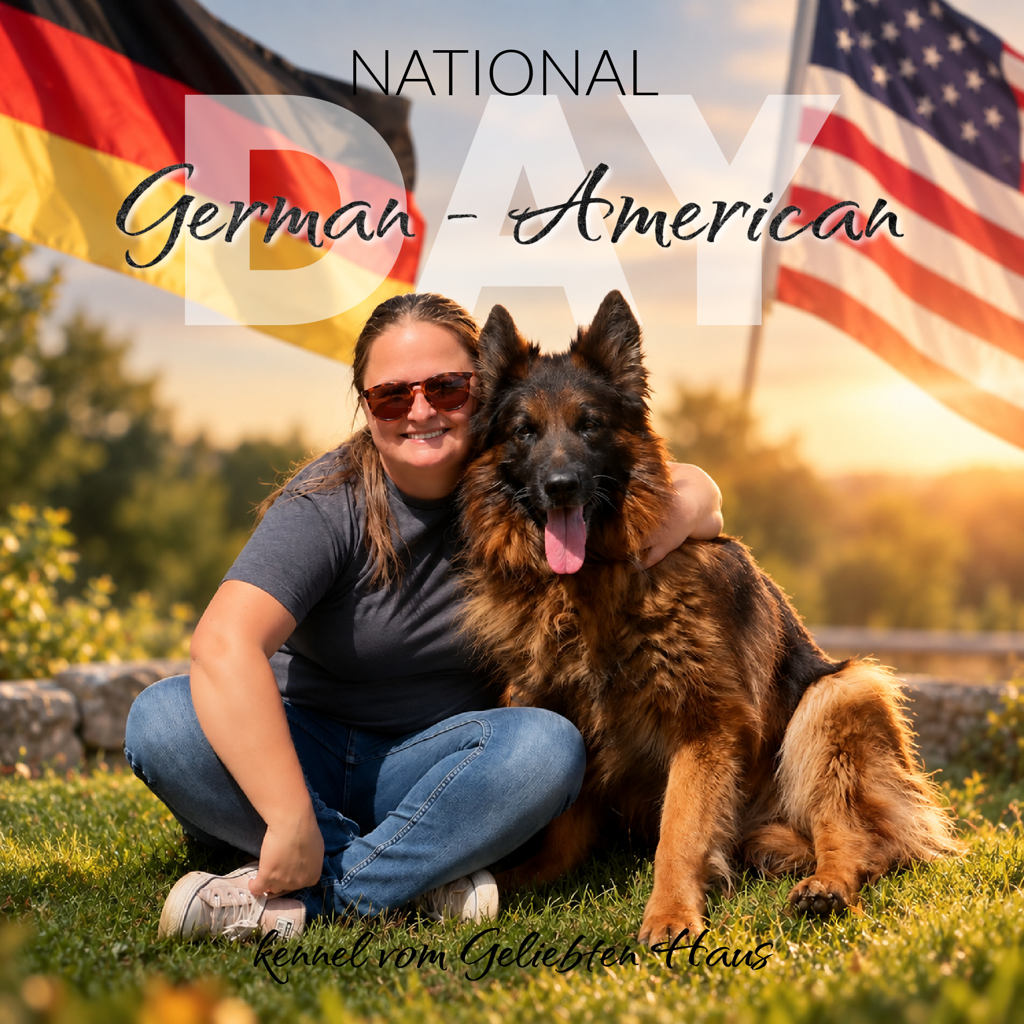 Happy National German-American Day!
Today, October 6, we celebrate the German heritage that has become such a meaningful part of American history, culture, and tradition.
Here at Vom Geliebten Haus, that connection has a special meaning. For many years, our lives have revolved around a breed whose story began in Germany — the German Shepherd Dog.
Even our kennel name carries that heritage. Vom Geliebten Haus means “from the beloved house” — a name chosen to represent what we have always wanted our breeding program to be: dogs raised with purpose, but also very much as part of our home and family.
We are proud to preserve the beauty, temperament, intelligence, working ability, and unmistakable character of the West German Show Line German Shepherd here in America.
From German heritage to American homes and into the hearts of families all across this country.
Happy German-American Day from our beloved house to yours!