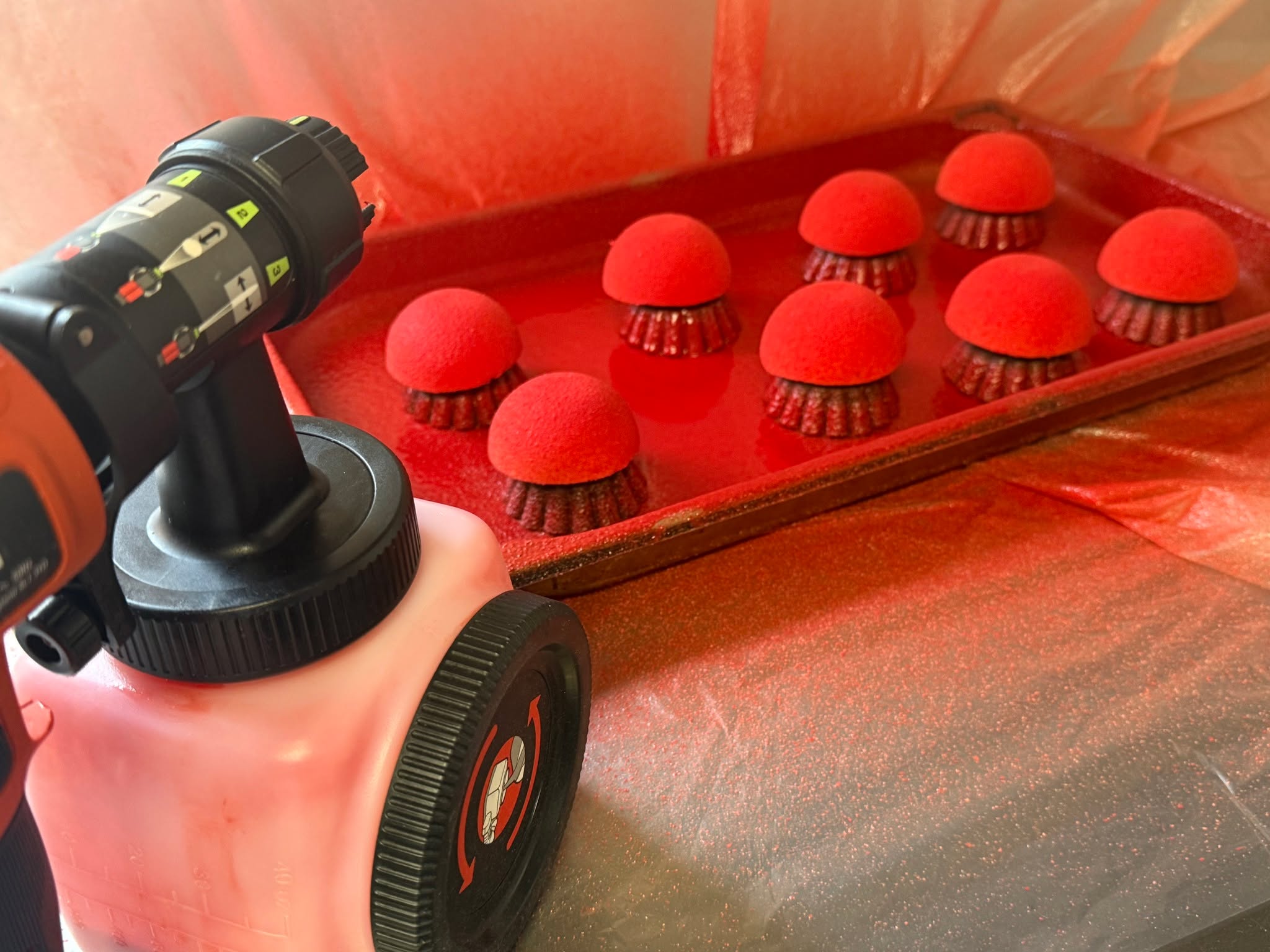 Spraying parfaits is such a satisfying feeling but it is a labour of love. Setup time 15 minutes, clean down time 30 minutes. Time to spray 50 parfaits less than 10 minutes!
These are raspberry parfaits for one of this weekends dinner parties, come back soon to see a picture of the finished dish.
#bespoke #privatechef #passion #inhomedining #caterer #reading #dinner #luxury #finedining #local #party #sunday #wedding #barbecue #glutenfree #oxfordshire #dessert #desserts #icecream