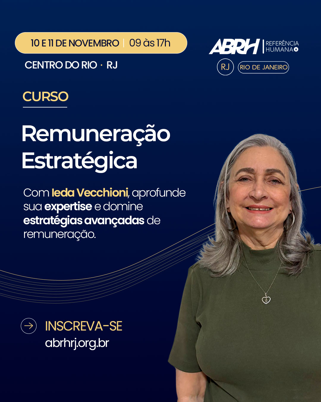 📢 Inscrições abertas para a Turma 3 do Curso de Remuneração Estratégica da ABRH-RJ!
Nos dias 10 e 11 de novembro, no Centro do Rio, aprofunde seus conhecimentos nas práticas de remuneração com uma das grandes especialistas da área: Ieda Vecchioni — mestre em Ciências Humanas e Sociais, psicóloga, palestrante e diretora da IMC Desenvolvimento Empresarial.
💡 O que você vai aprender?
Novas configurações do mercado e pesquisas salariais;
Elaboração de descrições de cargos e planos de salário;
Avaliação de cargos por competências;
Remuneração fixa e variável.
🚀 Invista no seu desenvolvimento profissional! Aprimore suas estratégias de remuneração e amplie sua capacidade de contribuir para decisões mais estratégicas na gestão de pessoas.
🎯 Garanta sua vaga na Turma 3!
Link na Bio!
#ABRHRJ #RemuneraçãoEstratégica #RH #DesenvolvimentoProfissional #CursoRH #GestãoDePessoas #RHNoRio