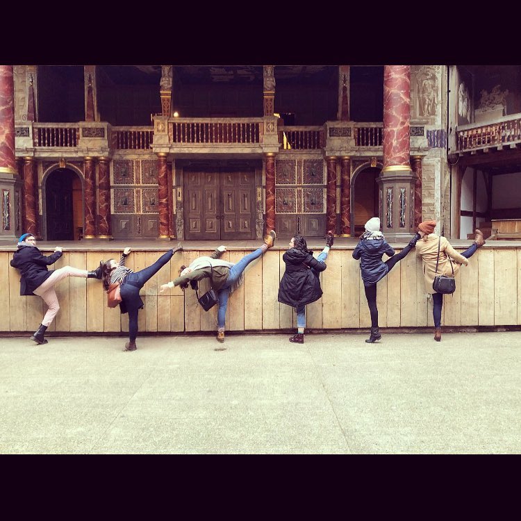 When in the Globe 🌎
We weren’t allowed to go on the stage, so we stretched on it instead