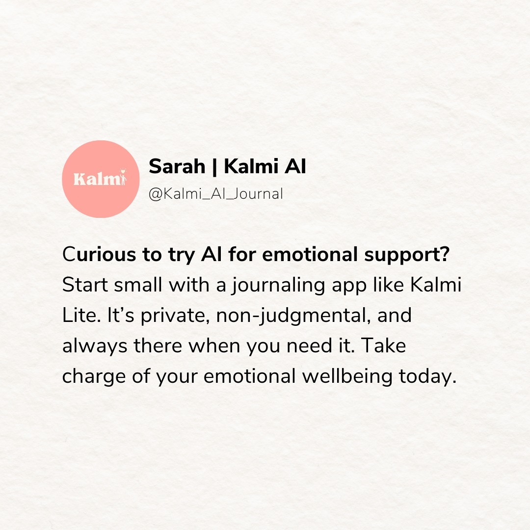 Therapy waitlists too long? Can’t find the right support? I absolutely hear you and have been there myself. I'm not anymore because, well, I use Kalmi!
AI might just be your new emotional coach. Tools like Kalmi Lite are transforming how we care for our mental health—private, personalised, and always there the moment you need them.
Here’s how AI supports your emotional wellbeing:
🌱 1. It Learns About YOU
AI identifies patterns in your emotions through journaling and mood tracking, offering tailored insights over time.
🧠 2. It Understands Your Words
Using advanced language processing, AI picks up on how you feel—whether you’re “a bit down” or “overwhelmed.”
🔄 3. It Spots Emotional Patterns
AI connects the dots between your triggers and moods, helping you understand what impacts your wellbeing the most.
🎯 4. It Provides Personalised Advice
No generic tips here—AI suggests exercises, reflections, or prompts based on your specific needs.
🚨 But not all AI is created equal! Generic models like ChatGPT can misinterpret emotions or give unhelpful advice. Apps like Kalmi Lite and @Woebot are purpose-built for emotional support, ensuring safer, more meaningful guidance.
💡 The best part? You don’t need to wait weeks for help. These tools are ready whenever you are—judgment-free and always available.
What do you think? Would you try an AI-powered journaling app to support your mental health? Let us know in the comments!