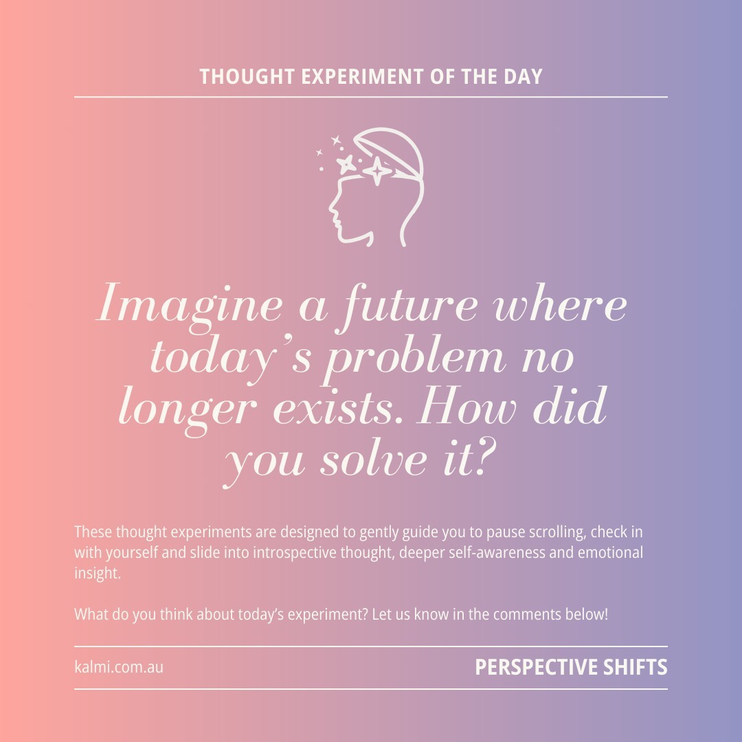 A Problem-Free Future 🌈
Imagine a future where today’s problem no longer exists. How did you solve it?
💬 Sometimes clarity comes from imagining the solution. What did you do to fix it?
Drop your vision below!
Save this prompt for a journaling moment with Kalmi.
#ThoughtfulThursday #ThoughtExperiments #MentalHealthAI, #EmotionalWellbeingAI
#SelfReflectionTools, #JournalingAI #EmotionalGrowth #EmotionalIntelligenceTools #PersonalGrowthTools
#KalmiAI, #KalmiThoughtExperiments