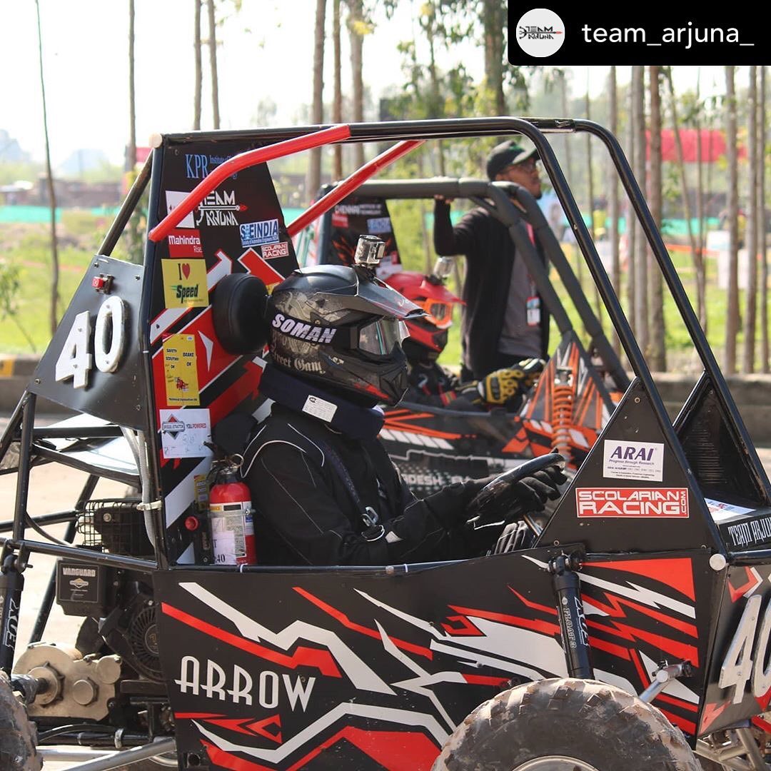 Posted @team_arjuna_ There is no better exercise than reaching down and helping people!
We would love to thank our sponsors and our manufacturers in this occassion for giving us the right product at the right time and helping us build the beast!
@scolarianracing
Also, we would like to thank our management, institution and department of Mechanical engineering for helping us through our thick and thins!
A special thanks for our faculty co-ordinators @itz_me_vasee @shanmuga.raja.33234 .
And most important pillars of this buggy and the team❣️ Its you seniors! We dont just say thank you, but we would make you proud by bringing up the team with more inspirational minds and reaching the podium!
#aisi4130 #scolarianracing #everymakerisawinner