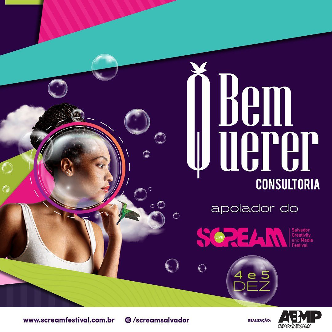 A Bem Querer apoia o Scream Festival (@screamsalvador ) promovido pela ABMP. O Scream oferecerá por dois dias conteúdos de qualidade, totalmente gratuitos e que valorizam o conhecimento, as opiniões e a pluralidade.