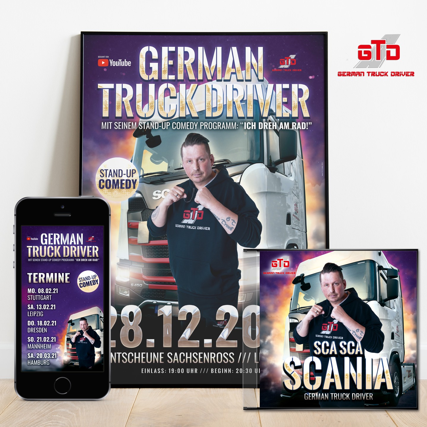 Kunde: German Truck Driver
Projekt: Tourplakat, Social-Media Grafiken, Cover für seinen Song "Sca Sca Scania"
#grafik #motion #marketing #kampagne #design #krisma #werbung #werbeagentur #logo #göttingen #kassel #northeim #niedersachsen #rosdorf #reinhausen #hannover #hildesheim #socialmedia #socialmediamarketing