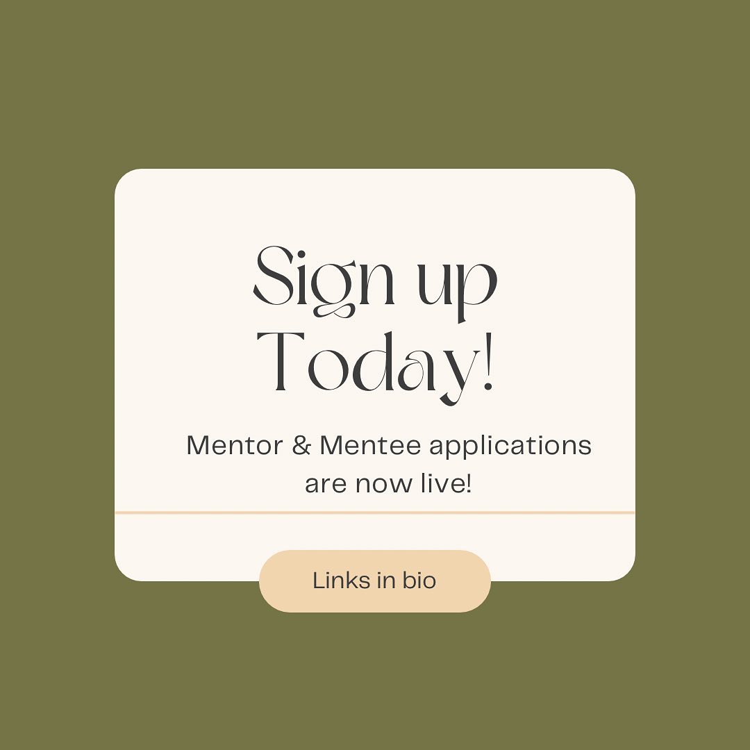 Our Mentor and Mentee forms are now live! Fill them out by October 1st to find your match that following week. Both links can be found in our bio!