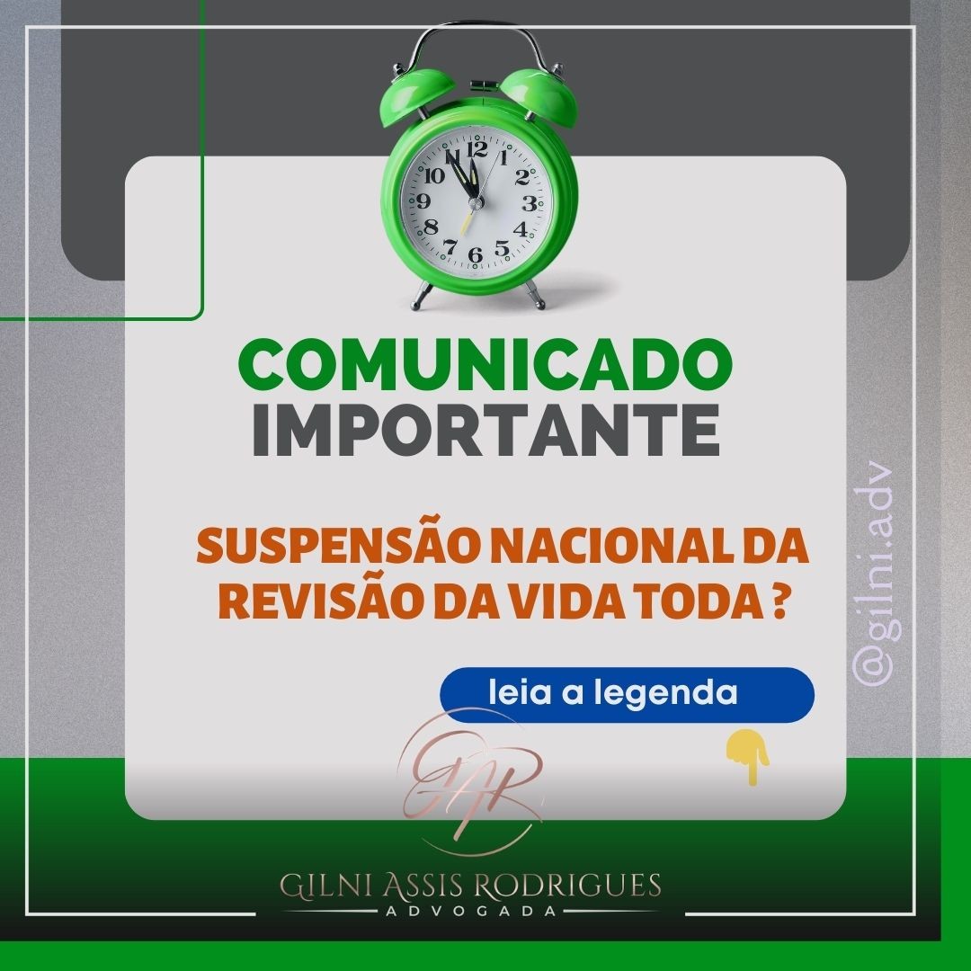 O INSS formulou PEDIDO DE SUSPENSÃO Nacional de Processos que tenham por objeto a Revisão da Vida toda!
O pedido é de que essa Suspensão dure até quando o STF concluir o julgamento da Revisão da Vida Toda.
A alegação da autarquia é de que ainda não conhece as razões de decidir do julgamento! E reclama da ainda não publicação do acórdão!
Agora, nos resta aguardar a decisão do STF, que se aceitar esse pedido, vai suspender o processo até o trânsito em julgado da ação.
⚠ Suspensão não é perda do direito, mas sim que teremos atrasos.
Aguardando as cenas do próximo capítulo.