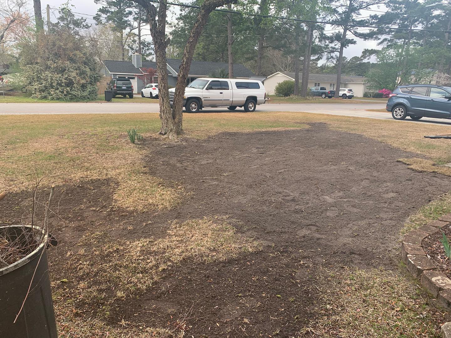 4 pallets of centipede sod on this yard today! Call us for any fo your landscaping needs!