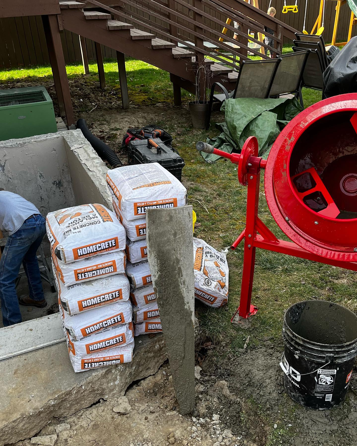 Closing in a doorway for a new window. #renovation #cement #chathamkentsmallbusiness