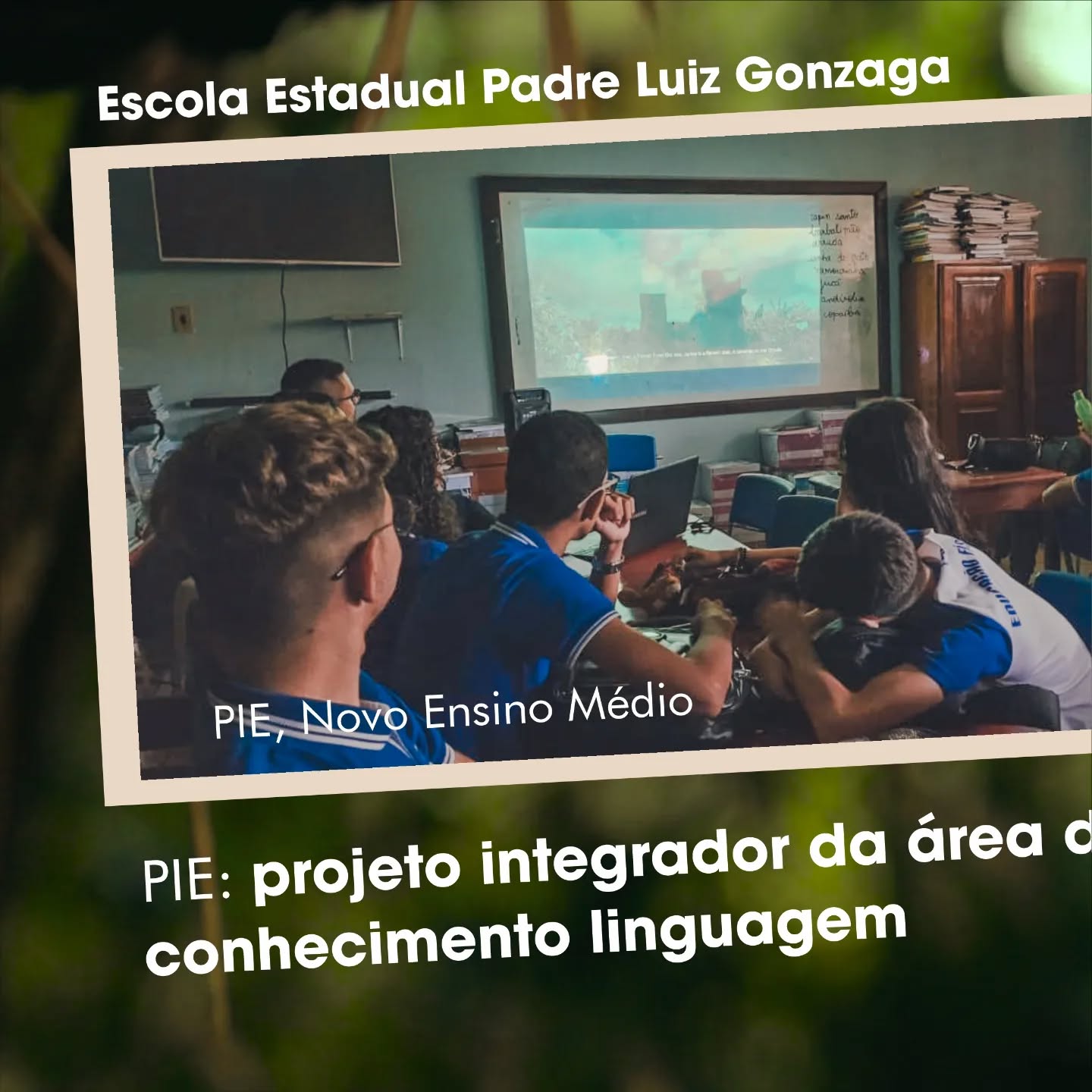 CINEMA NA ESCOLA
"BENZEDEIRA" (2021) de Pedro Olaia e San Marcelo e uma equipe talentosíssima faz seu papel mais importante que é dialogar com a juventude e fazendo uma caminhada nas escolas públicas no município de Bragança.
A vez é da Escola Estadual Padre Luiz Gonzaga, que traz PIE, Novo Ensino Médio com PIE: projeto integrador da área de conhecimento e linguagem com o Tema "Práticas corporais, artísticas e culturais na Amazônia e no mundo".