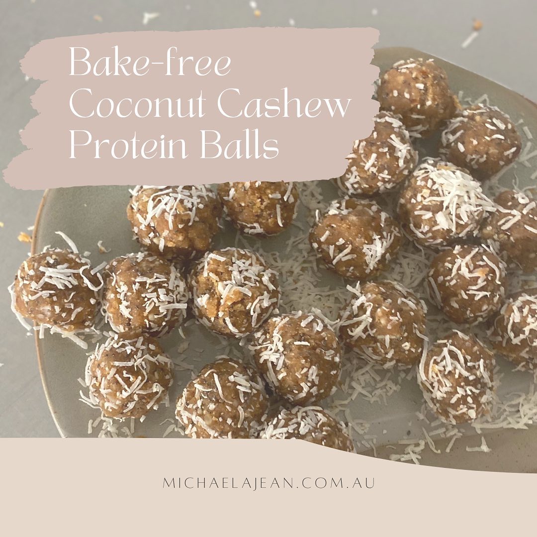 High protein, zinc + omega-3-rich, gluten-free, dairy-free, refined sugar-free, bake-free treats?! Yes please!!!! 👏🏼👏🏼👏🏼
I am always telling my clients they need these sorts of treats to help them regulate their blood sugar levels, support healthy adrenal glands / cortisol levels + balance their hormones; And don’t let me forget getting on top of those angry/irritable moods!!!
Truely - having some of these sorts of snacky snacks on hand are an absolute game changer 💫✨
And the best thing about these guys is they are SO easy to make / very hard to fail at on the cooking front, full disclosure: sweet-treats is not my natural jam 🤭🙃.
For my gut-sensitive clients, your tummies might prefer if you swapped this one out almond or peanut butter - cashews can be a little harder to digest than other nuts 🌰🥜.
NOTE - for those in the chocolatey mood, add 2 tbsp of natural cacao powder, this will give them a nice magnesium boost too ☺️🤤