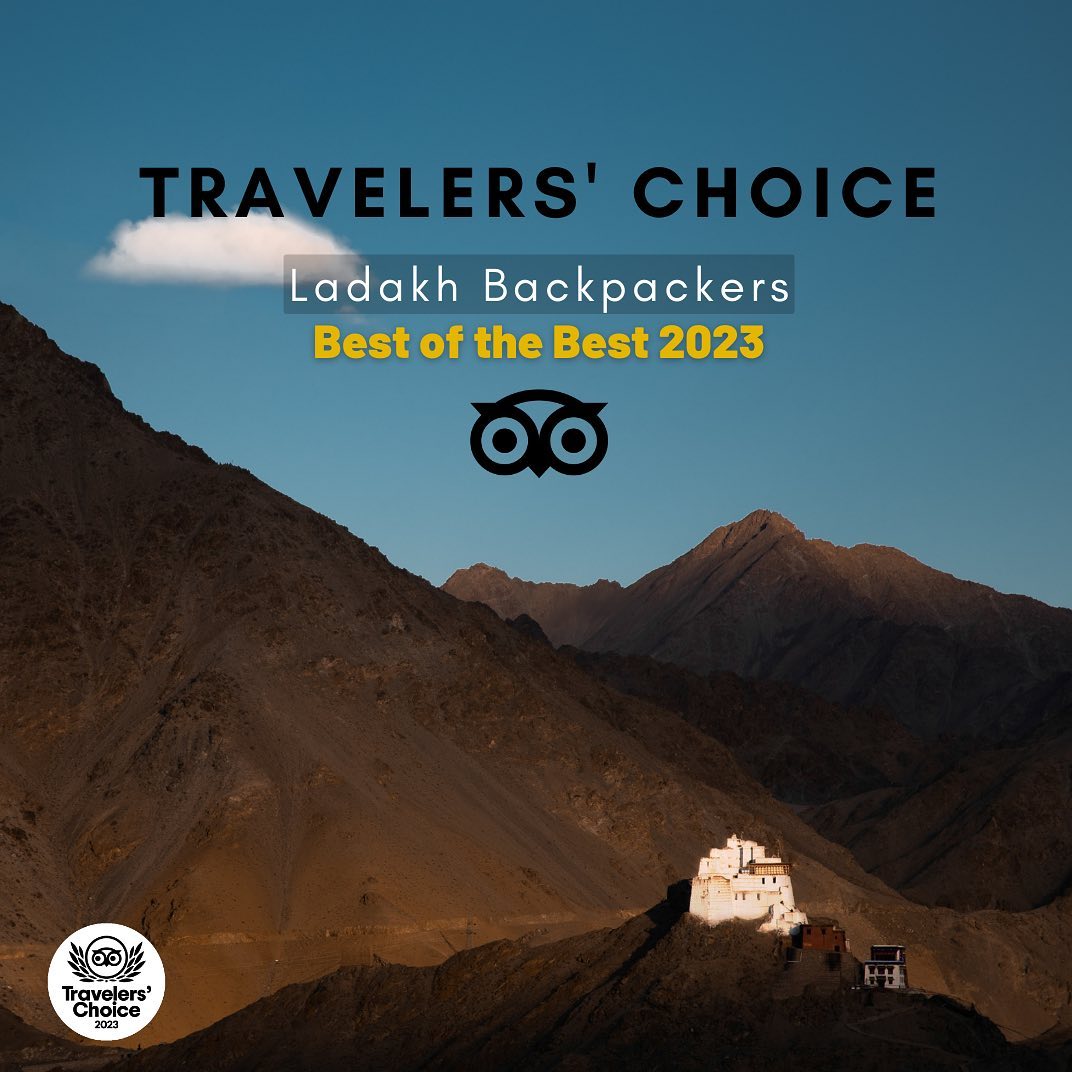 🥇 Thrilled and honored to announce Ladakh Backpackers as the winner of the prestigious Traveler's Choice Award 2023!
Thank you for securing our ranking as the Number-1 travel company in Ladakh, and making us the number one choice for unforgettable adventures in Ladakh. This remarkable achievement is a testament to our team's dedication and the trust of our incredible travelers. 
#TravelersChoiceAward #NumberOneInLadakh #AdventureAwaits #UnforgettableExperiences #ladakhbackpackers #travelholic #shamvalley #backpacking #reels #trendingreels #lehladakh #backpackers #trending ##wanderlust #spiritualawakening #instagram #ladakh #likeforlikes #backpackertrails #ladakhdiaries #followforfollow #adventurelover #himalyandiaries #himalayas #ladakh2023 #incredibleindia #travelstories #incredibleindia #follow4followback #instalike