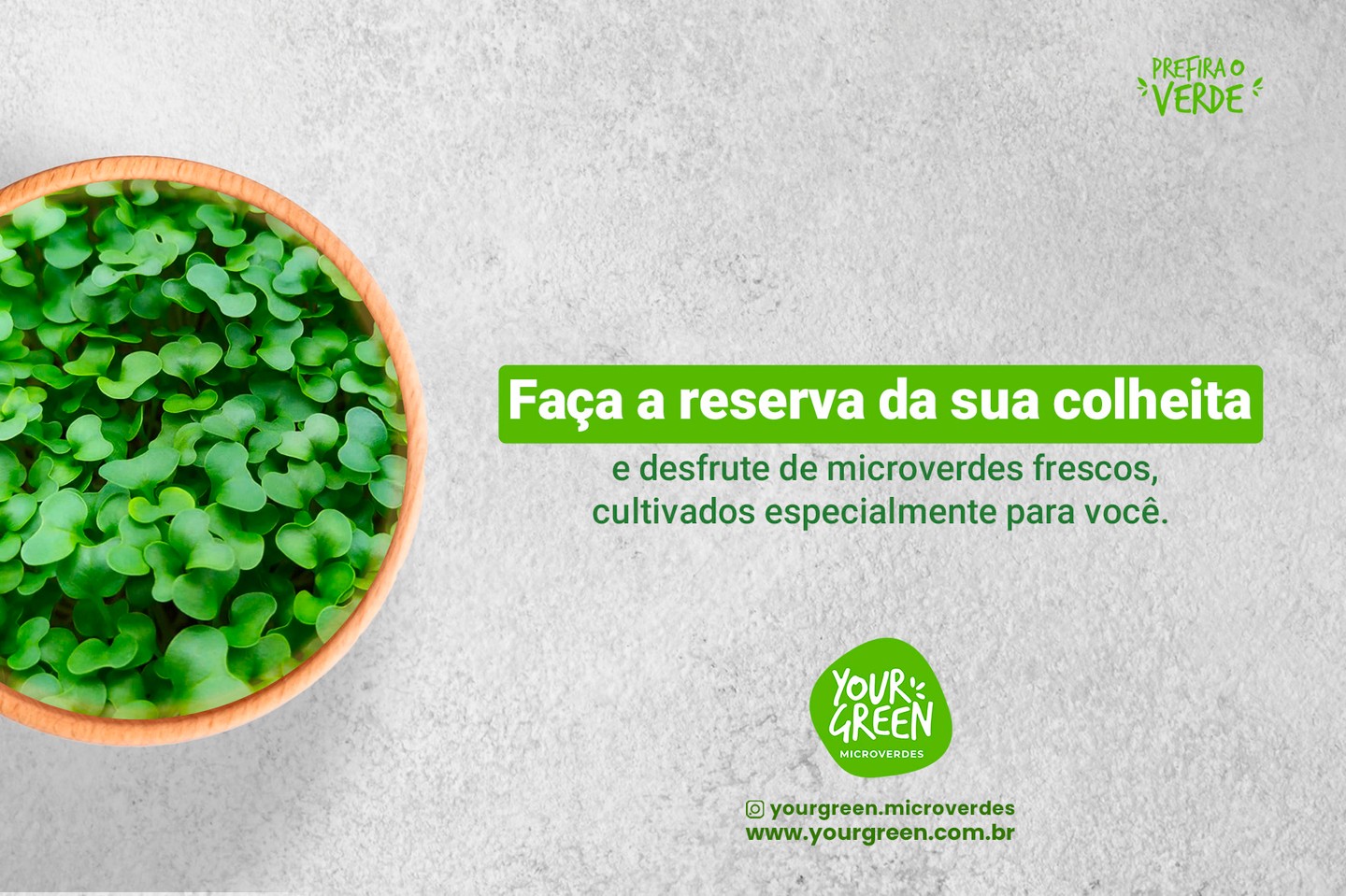Nossos microverdes são cultivados com carinho e dedicação, oferecendo sabor, nutrição e uma pitada de natureza no seu prato.
Ao fazer a reserva da sua colheita de microverdes conosco, você está escolhendo mais do que um alimento saudável - você está escolhendo um estilo de vida sustentável. Prefira o verde e faça parte do movimento pela alimentação consciente.
Reserve agora e dê um passo em direção a uma vida mais saudável e sustentável. 🌿 #PrefiraOVerde com a YourGreen!
📞 Contato pelo WhatsApp: 82 981870171
🌐 Visite nosso site: www.yourgreen.com.br
💌 Solicite pelo direct para garantir sua dose de frescor!
#YourgreenMicroverdes #Superalimento #AlimentaçãoSaudável #Microverdes #ComidaSaudável #AlimentaçãoConsciente #Nutrição #ComidaOrgânica #ReserveAgora #EatingGreen #SaudávelEVital #Yourgreen #MicroverdesMaceió