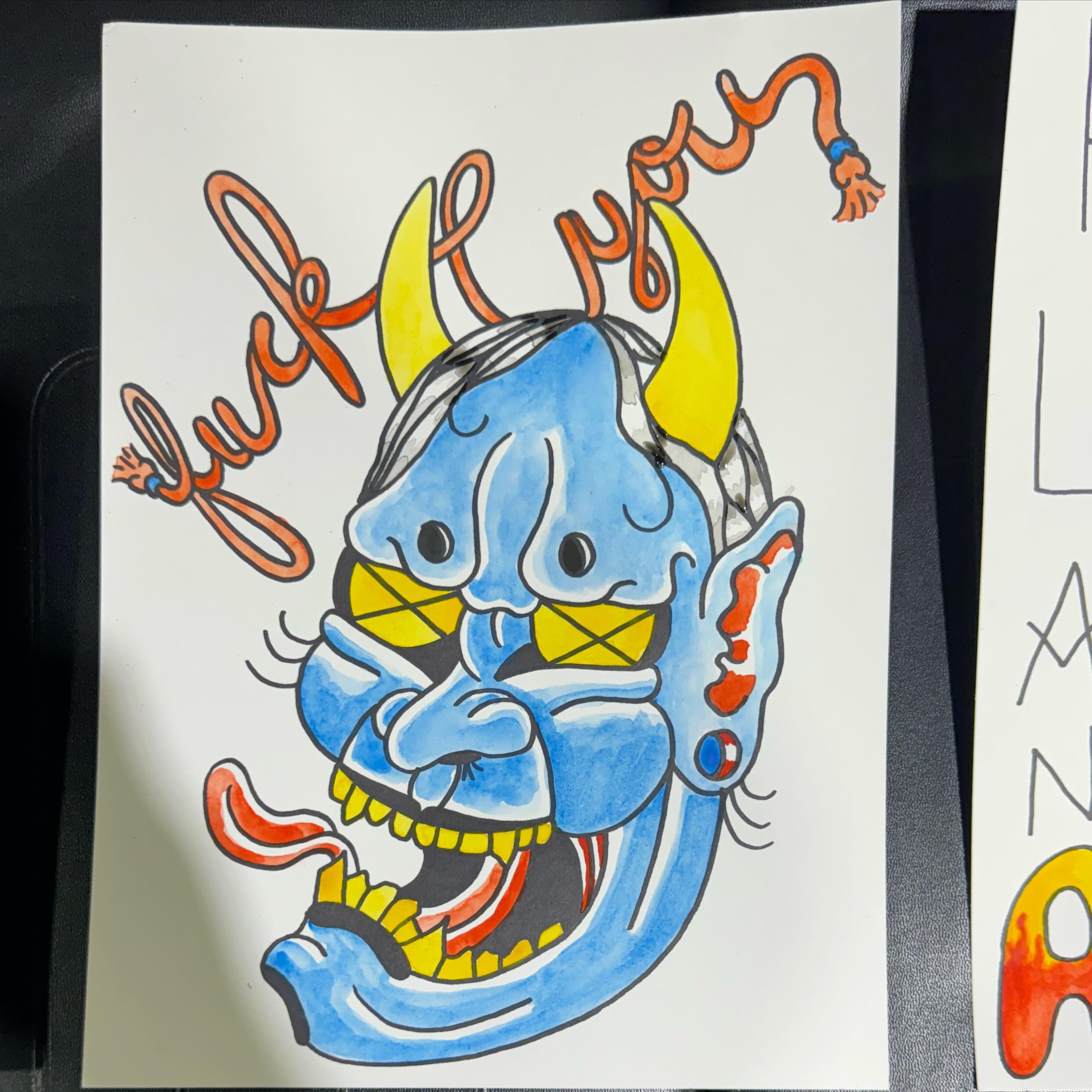 76 painted today 😏 hot of the presses 😂😂😂 stay wonky yall #wonkyhannyas #hannya #hannyatattoo #painting #art #artistsoninstagram