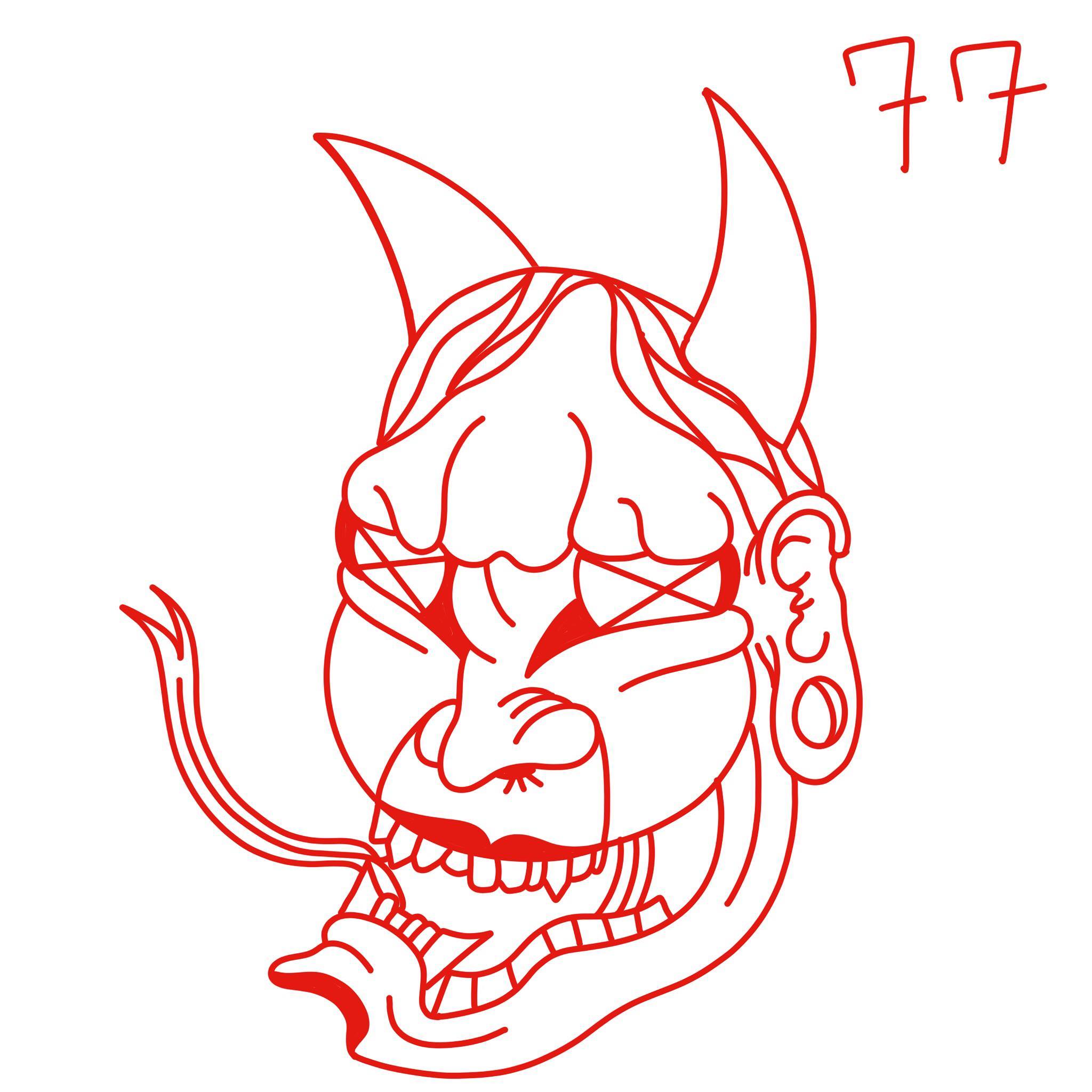 77 #wonkyhannyas #hannyamasktattoo #hannya #tattoodesign #drawing #original #fuckyouall hi