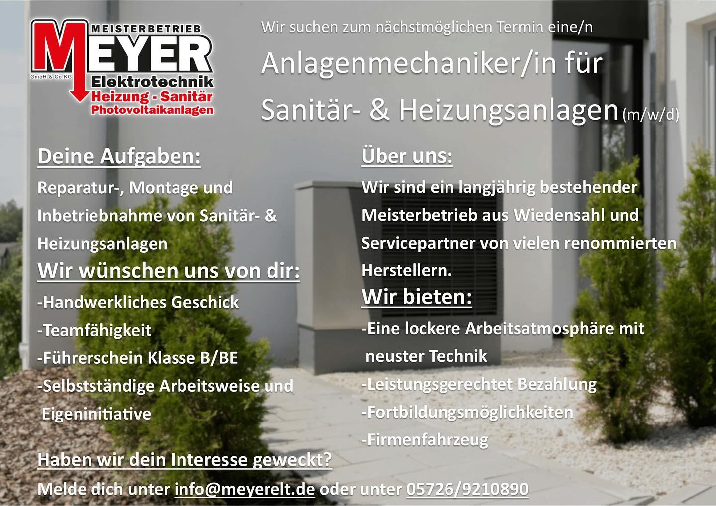 Wir stellen ein! Du bist Anlagenmechaniker für Sanitär- & Heizungsanlagen? Dann melde dich bei uns! #anlagenmechanik #klempner #heizung #sanitär #wärmepumpe #jobanzeige #stellenangebot