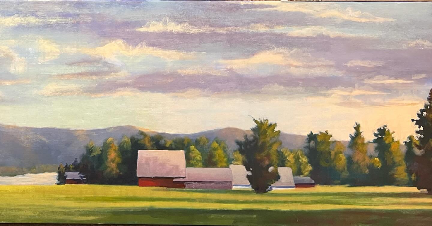 Reworked an old painting this morning.  Revisiting a late summer afternoon in Vermont.