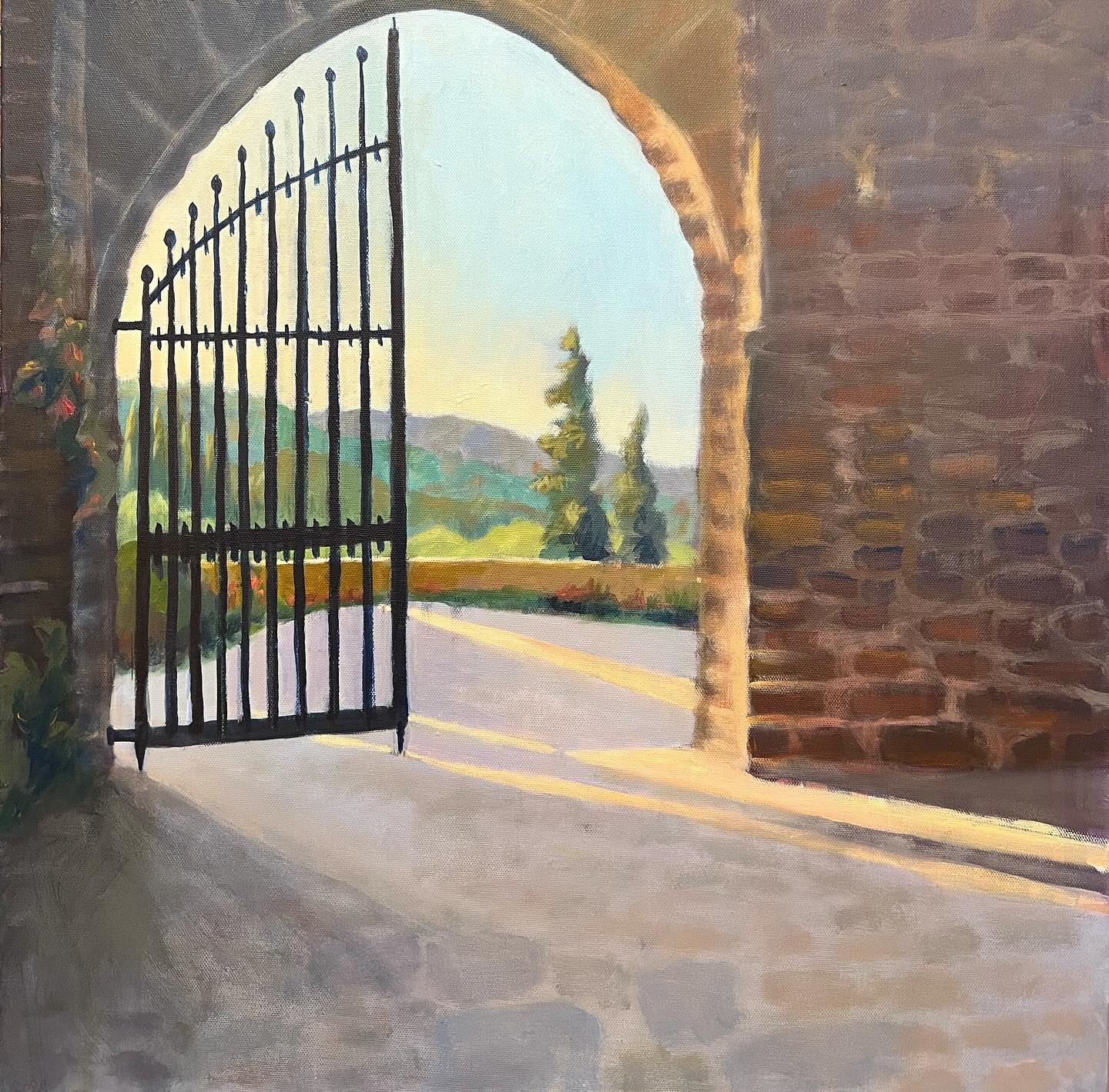 I keep dreaming of the huge door in the Castle in Umbria, opening to an enchanting and very paintable landscape!  It was a perfect trip with Winslow Art Center last September.  Heavenly!