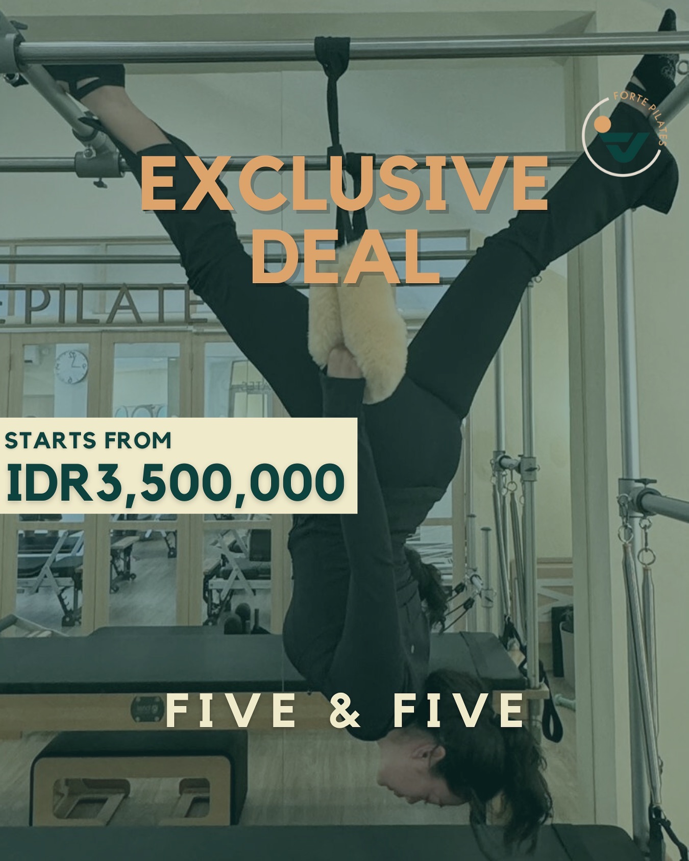 Elevate your Pilates journey by incorporating five private sessions and five group classes into your wellness routine.
Valid for 2 months
Experience more Pilates moves on Reformer, Wunda Chair and Cadillac.
Save up to 1.7 mio from regular price!
Contact us for more info #ReformwithForte