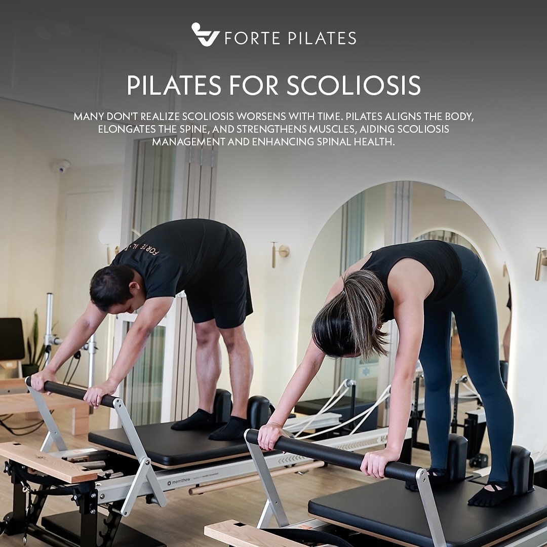 Discover how Pilates plays a vital role in managing scoliosis by aligning the body, lengthening the spine, and strengthening muscles.
#ReformwithForte
