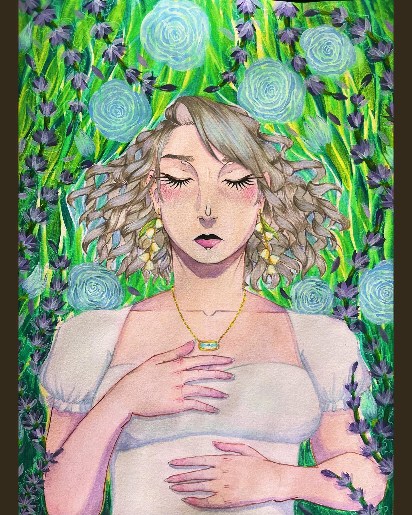 Caroline🪻🤍
???-???
-
Our dear Caroline has sadly left this world tragically. May the angels take care of her in the eternal garden, filled with her favorite flowers. Though she is not here through body she is here in spirit with the love she gave to everyone. Isai and Jay please look out for each other…
-
This piece was a bit heavy to convey as you paint someone to look like they’re sleeping when in reality it’s death. She’s restfully sleeping surrounded by her favorite flowers, roses and lavender.
-
#death #oc #ocdrawing #ocs #gouache #gouachepainting #gouacheart #himi #himigouache #gouacheillustration #prismacolor #prismacolorpencils #drawing #drawings #drawingsketch #sketch #sketchbook #ocdeath