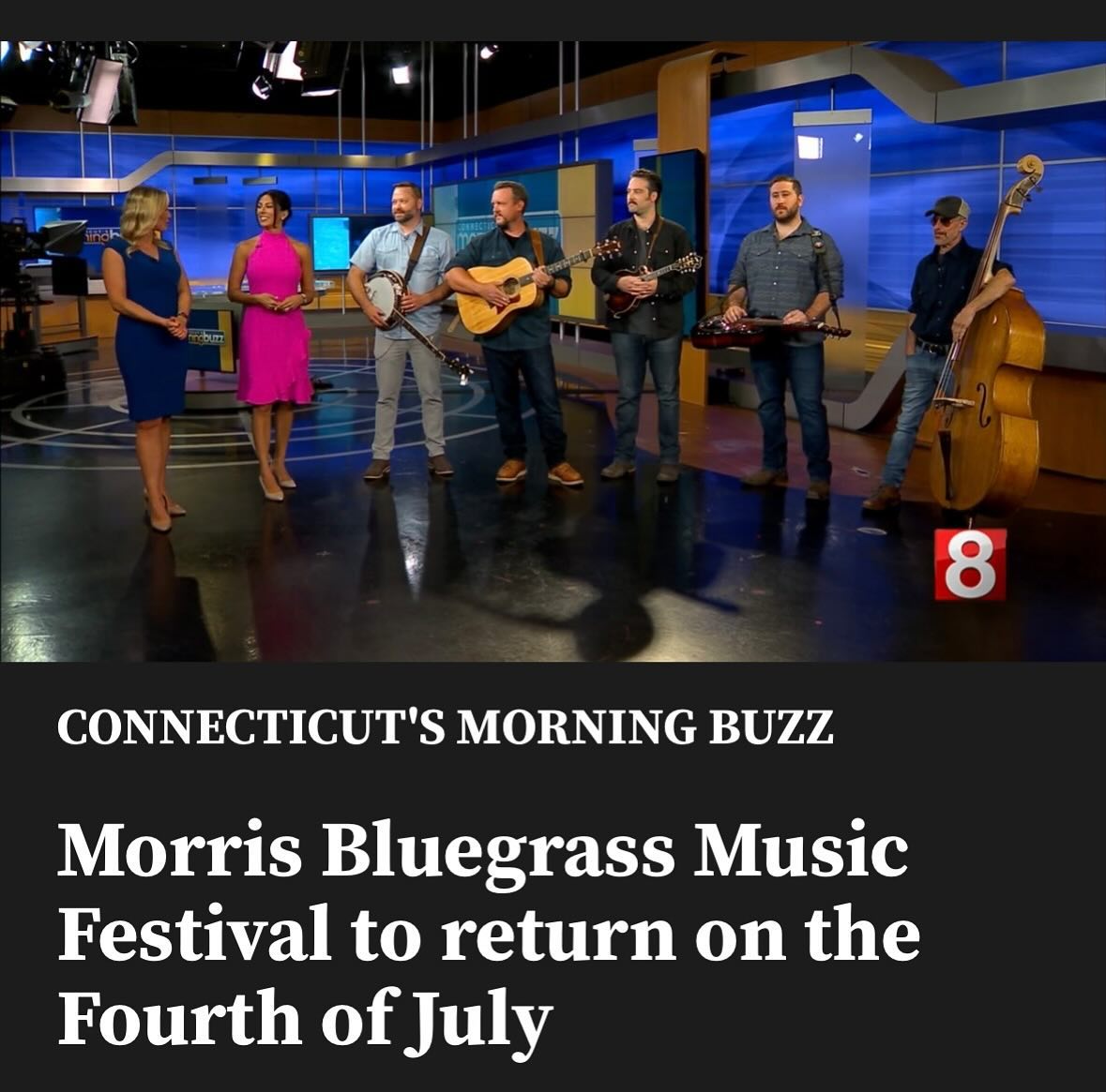 Had a blast playing and being interviewed on News Channel 8 this morning in New Haven!! @newschannel_8 #morrisbluegrassfestival #ctbluegrass https://www.wtnh.com/ctmorningbuzz/morris-bluegrass-music-festival-to-return-on-the-fourth-of-july/