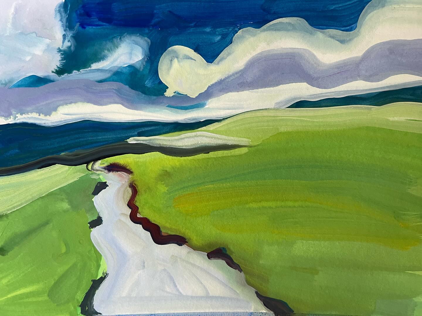 Another quick sketch of the rolling hills, wild skies and lochs in Northern Scotland.