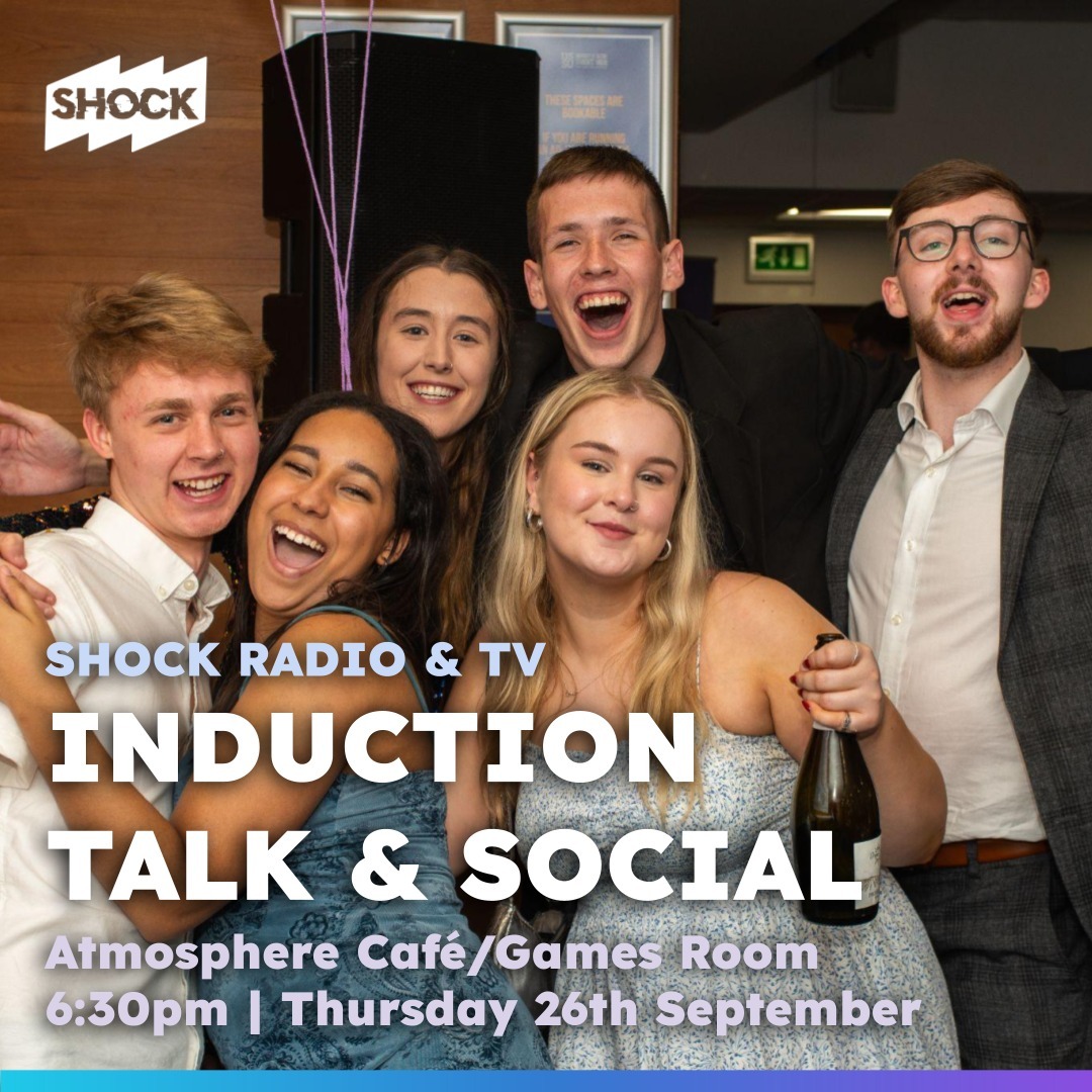 🎉 Welcome Social 🎉
We’ve booked out Atmosphere's Café for our annual induction!
Whether you're new this year or a Shock expert, join us on Thursday 26th of September at 6:30pm. We’ll have our welcome talk, studio tours, ice breaking games. Plus, we’ll be right next door to @salfordakb's Bandaoke!
This is the place to meet other Shock members and learn more about the society as a whole. We really do recommend that you come along otherwise you will be on a back-foot. We will stream on Shock TV for those who can’t make it.
#studentradio #shockradio #shocktv