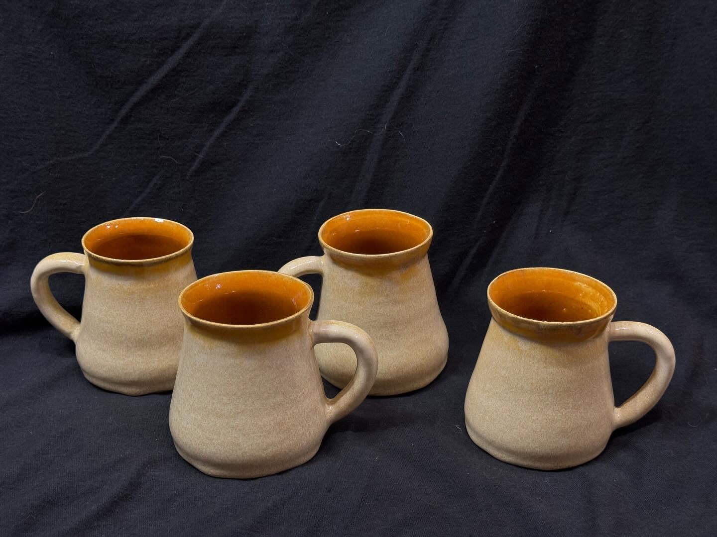 So happy with this set of 4 mugs I was commissioned to make for @kristaa_marie โค๏ธโค๏ธ Iโm in love with how they turned out and Iโm so excited for you to bring a piece of my love and labor all the way to Florida with you ๐ซถ