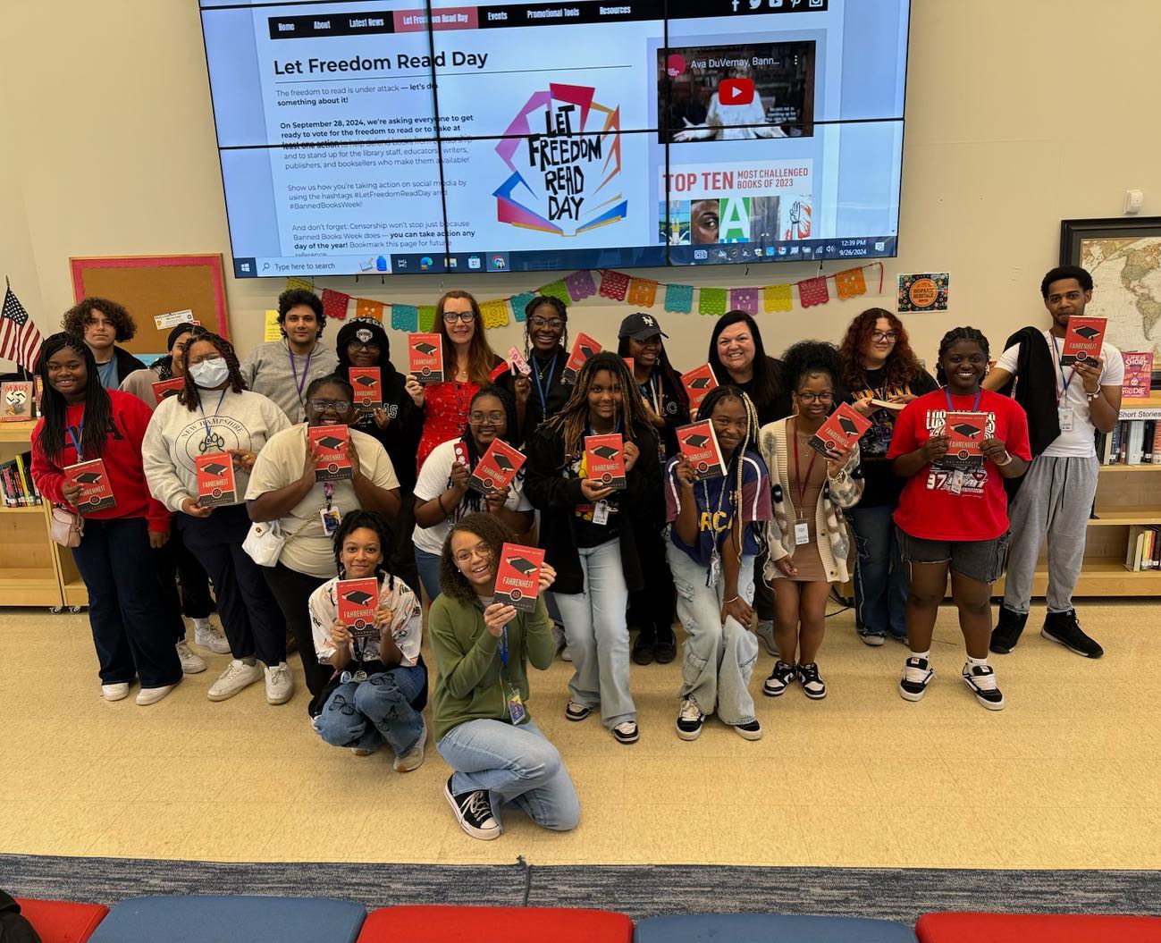 First Book Club meeting of the year! Swipe ➡️ to see! We are reading Fahrenheit 451 - if you missed it come and get your book. ❤️📚📖