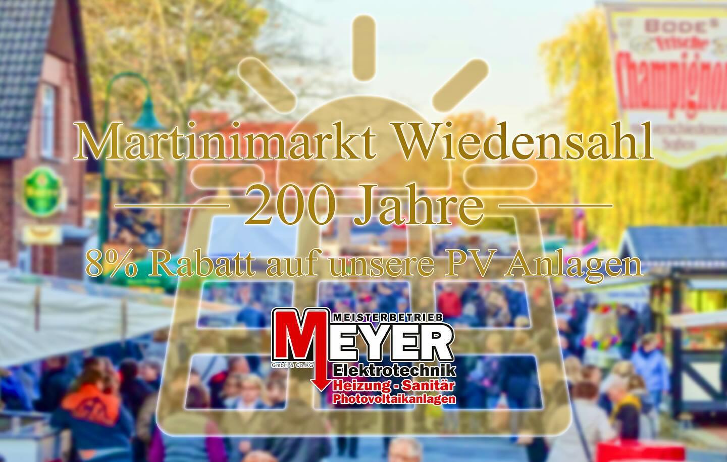 Zum feierlichen Anlass des 200-jährigen Jubiläums des Martinimarktes freuen wir uns, Ihnen ein ganz besonderes Angebot zu präsentieren.
Im Zeitraum vom 14. Oktober 2024 bis zum 31. Dezember 2024 erhalten Sie einen attraktiven Rabatt von 8% auf unsere hochwertigen Photovoltaikanlagen.
Nutzen Sie diese Gelegenheit, um umweltfreundliche Energie zu fördern und gleichzeitig von einem hervorragenden Preis-Leistungs-Verhältnis zu profitieren.
Lassen Sie uns gemeinsam in eine nachhaltige Zukunft starten!
Schauen Sie sich für Referenzen gerne auf unsere Website um oder kontaktieren sie uns direkt per Mail oder telefonisch.
https://www.meyerelt.de/200-jahre-martinimarkt
#martinimarktwiedensahl #wiedensahl #heiratsmarkt #martinimarkt #jubiläum #200 #200jahre #feiern #aktion #rabatt #pv #pvanlage #sonnenstrom