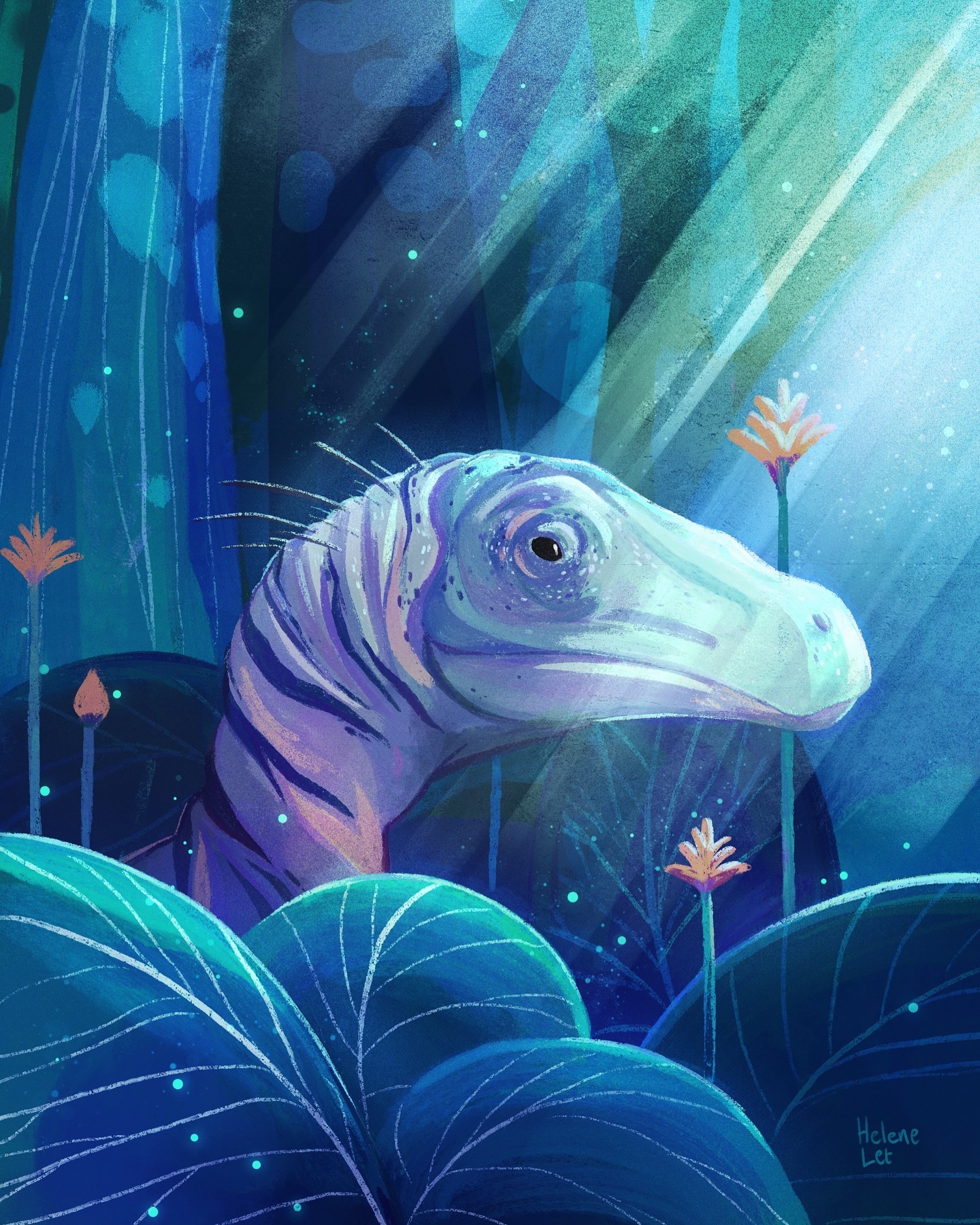 This one wasn’t planned for the Inktober but I went with the flow and I must admit I am very happy with the final result ! It’s nice picturing a full scene around an existing drawing, it was a fun exercise ☺️🦖
Sooo, very proud to show you this non-scientific accurate velociraptor (from my previous velociraptor post) in his non-scientific accurate night landscape hehe… and I am a science illustrator and mediator lmao 😬
(For details, velociraptors were more likely to live in desert like places, the jungle here is totally fictive and comes from a mix between my imagination, Jurassic Park obviously and a specific moment in the animation film The land before time, does anyone has this ref ? 🦕)
________________________________
Made with @procreate for the @inktober
________________________________
#inktober2024 #thefrenchinktober #dinoctober #DinosaurIllustration #velociraptor #dinosaur #dinosaurart #paleoartist #jurassic #jurassicpark #scienceillustration #thewomenwhodraw #illustratricefrancaise #mnhn #naturalhistory #scicomm #vulgarisationscientifique #landbeforetime #dinovember