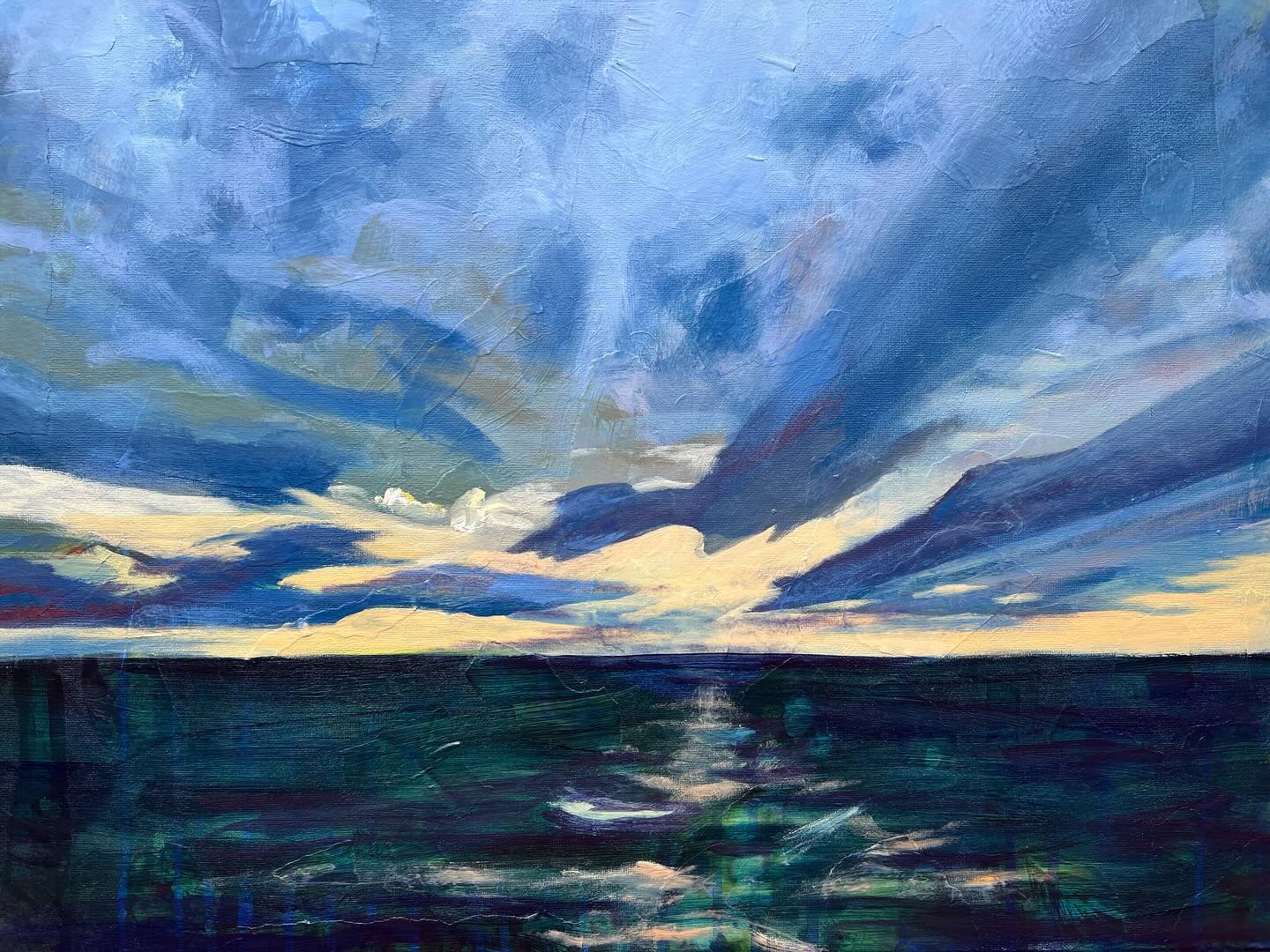 Sunset over the North Sea.  I loved riding over the North Sea.  It was something I never imagined experiencing. It was hard to keep my balance, though!