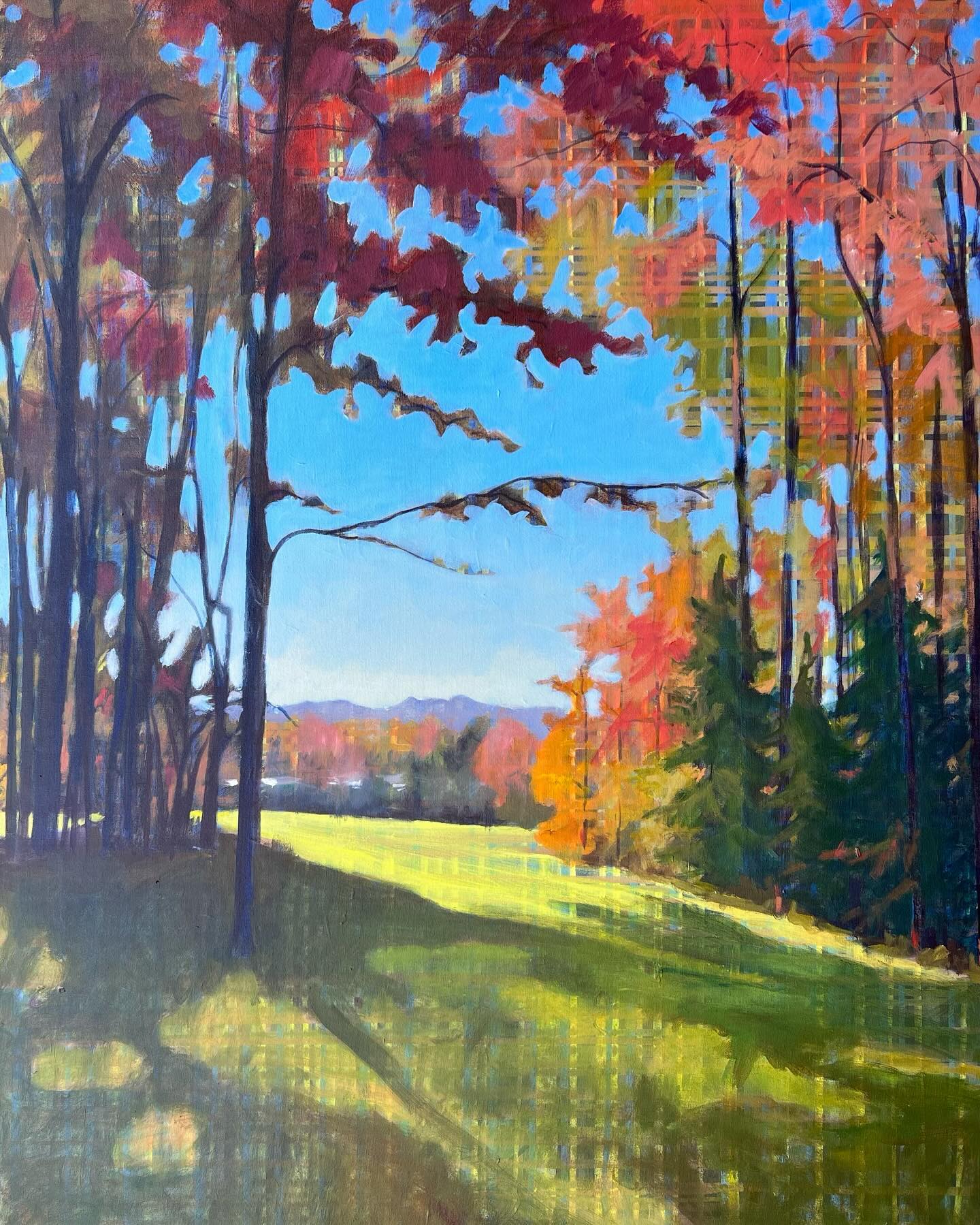 I love the brilliant palette of fall.  This is a redo from an older painting that I never really finished.