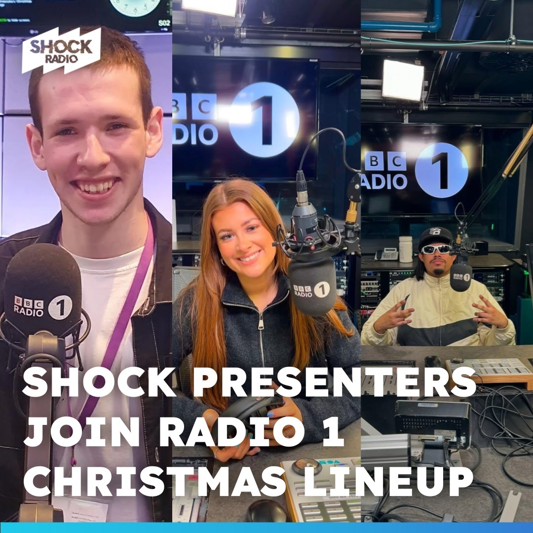 🎤 SHOCK ON THE AIRWAVES
@BBCRadio1's Christmas Takeover 2024 was announced today and we are so pleased to announce THREE of the Shock family will be appearing this year!
Congrats to our Head of Shock Radio @_matton_insta and Shock alumni @cushlarice & @marsmp3_ who will present the Early Breakfast playlist, Future Pop & Radio 1's Soundsystem Party respectively. 🎉
#salford #studentradio #salfordsu #manchester #radio #bbcradio1 #bbc