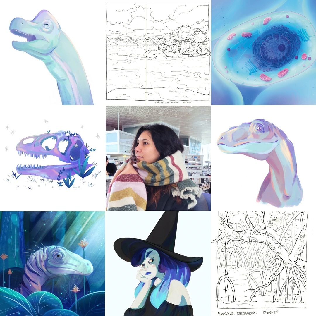 All the second line looking in the direction of 2025 hehe ✨
This is my #artvsartist ! I haven’t drawn as much as I wanted this year, but still, I am very happy with the work done. I hope I’ll have more time in 2025, there are so many projects I want to work on 😊
_______________________________
My illustrations are made with @procreate and @moleskine
_______________________________
#artvsartist2024 #illustrations #illustrationartists #illustrators #scienceart #scienceartist #sciencecommunication #dinosaur #paleoartist #childrenbookillustration #kidlitart #moleskinesketchbook #procreateillustration