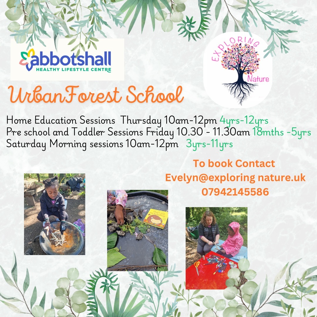 Forest school is starting back and it's a great way to reconnect with nature. The home education sessions and Saturday sessions are drop off sessions so parents you will have 2 hours to yourselves whilst your little ones learn about and interact with nature. What's not to love? Contact me Evelyn@exploringnature.uk or 07942145586 to find out more and book for the upcoming sessions.