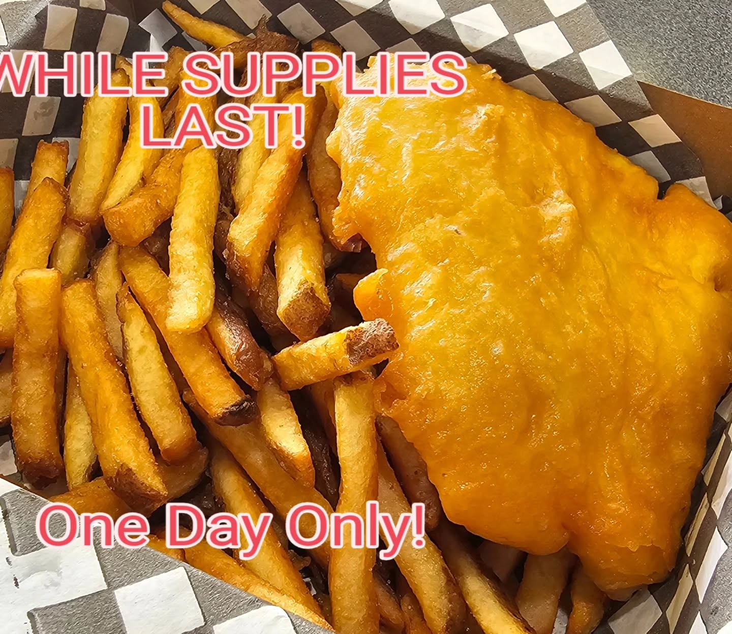 Good Friday Special โ One Day Only!
Crispy, golden hand-battered halibut and fresh-cut chips for just $17.99 โ only at Big M Drive In Good Friday April 18!
This sells out fast, so donโt wait โ pre-order now to make sure you donโt miss out!
Available while supplies last. One day only.
Call to reserve your order! 905 837 9332
#GoodFridaySpecial #HalibutAndChips #BigMDriveIn #SupportLocal #OneDayOnly #FishFriday #Pickering