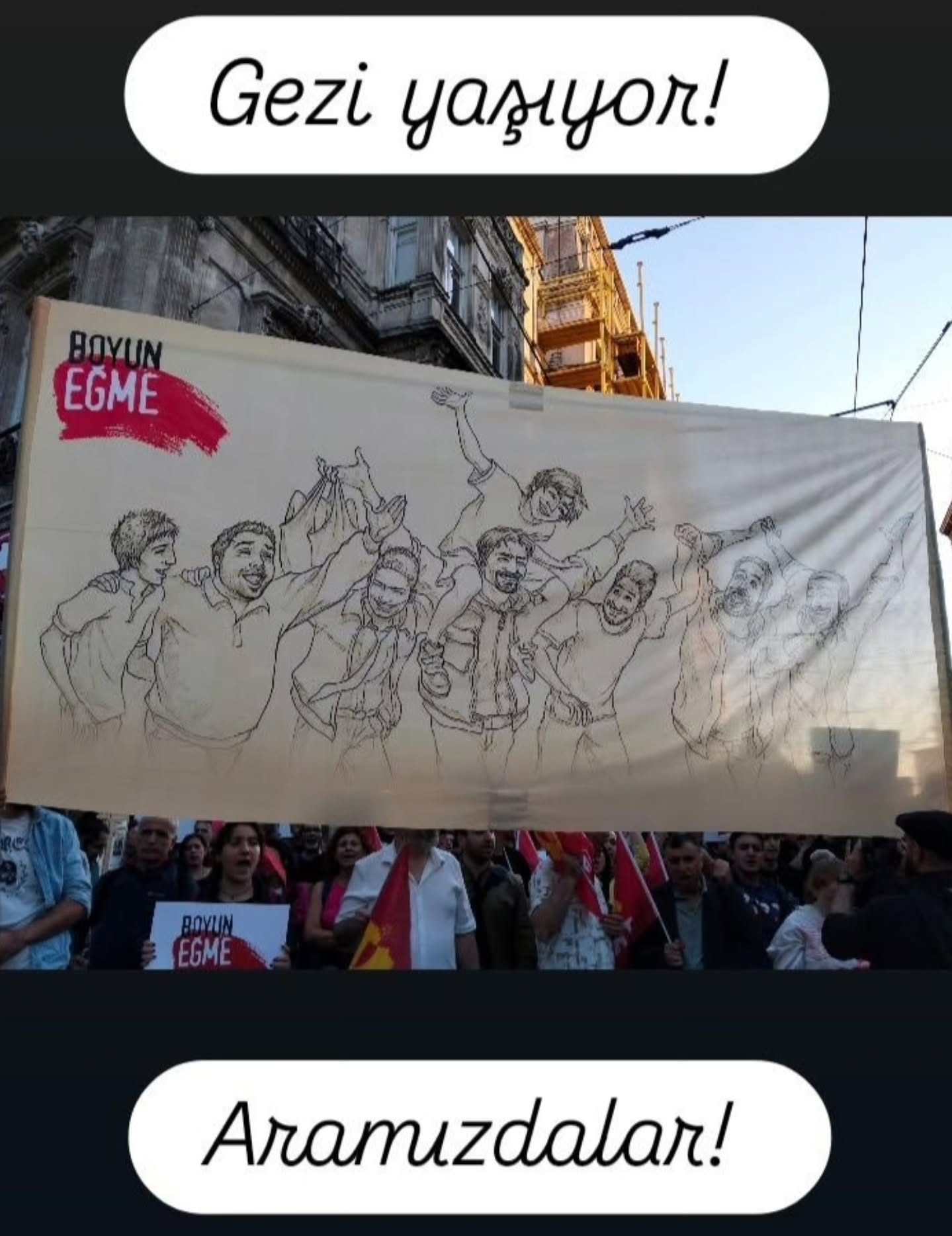 Gezi 2013 kalkışması, baskılara, zulme boyun eğmeyen-eğmeyecek olan halkın ruhudur, yaşıyor.
#geziparkı
#boyuneğme