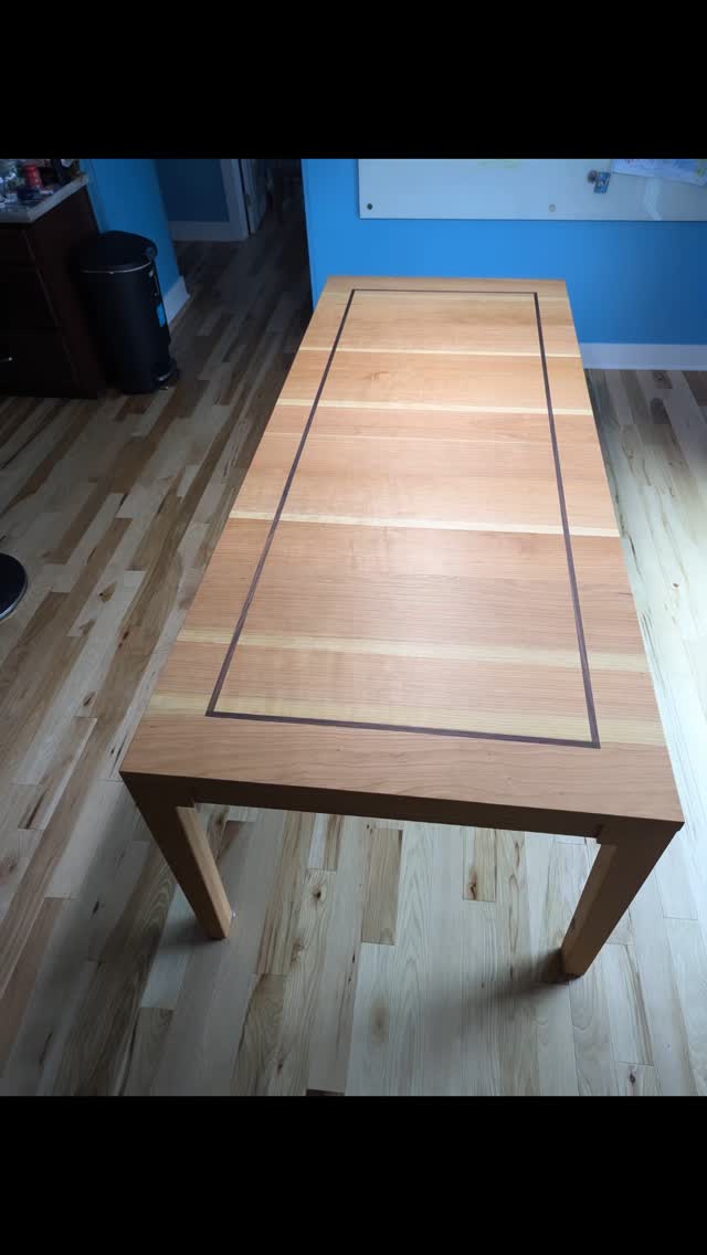 This was a special project that was months in the making. A simple classic parson style dining that is hiding a secret. The table starts at 7' and opens to over 13'!
The client wanted a small table for day to day use but one that opens to seat to the whole extended family. It is built around custom made hardware that allows all the leaves of the table to be stored, inside savings valuable space.
We picked up cherry slabs saved from a family member of the client's property. The tree was struck by lighting and had to come down. It was a monster of a cherry. We had the rough slabs they milled themselves kiln dried, and got to building.
Shout out to the team on this one. There was quite a bit of extra engineering and trial and error getting this one to work just right.
#diningtable #roomforall