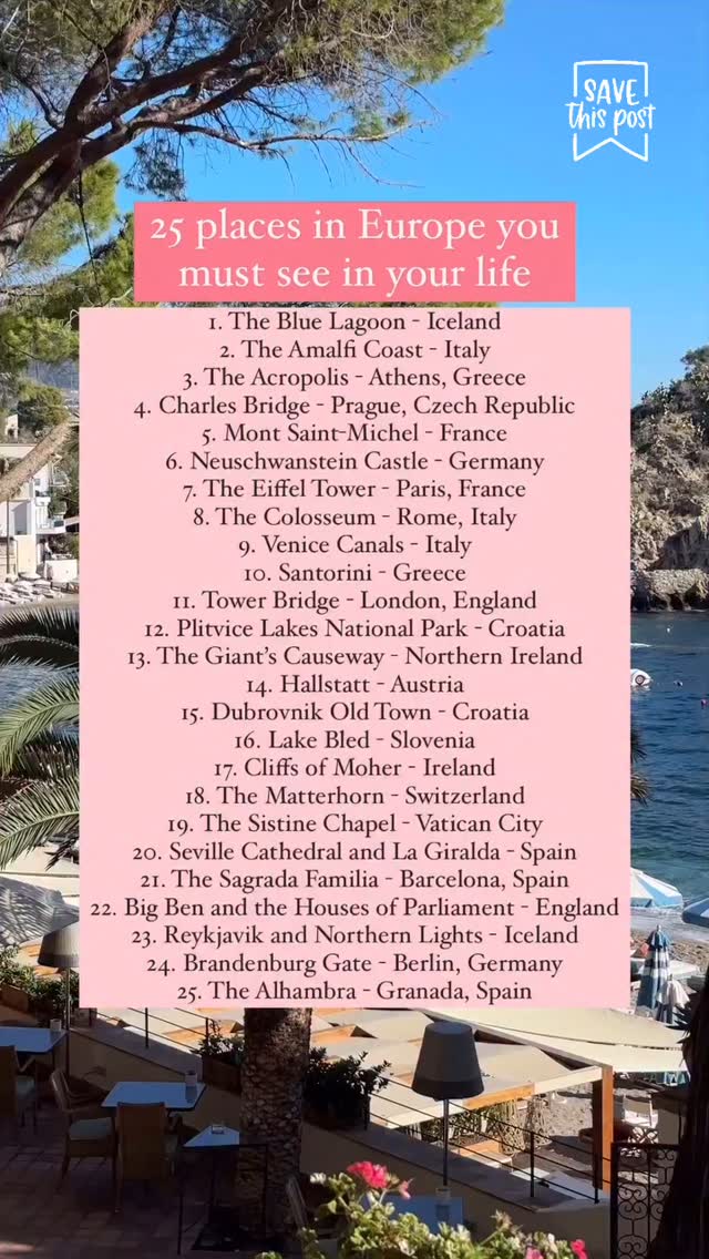 Save this for future travel inspiration!!
#traveladvisor #travelblogger #europe #eurotrip
