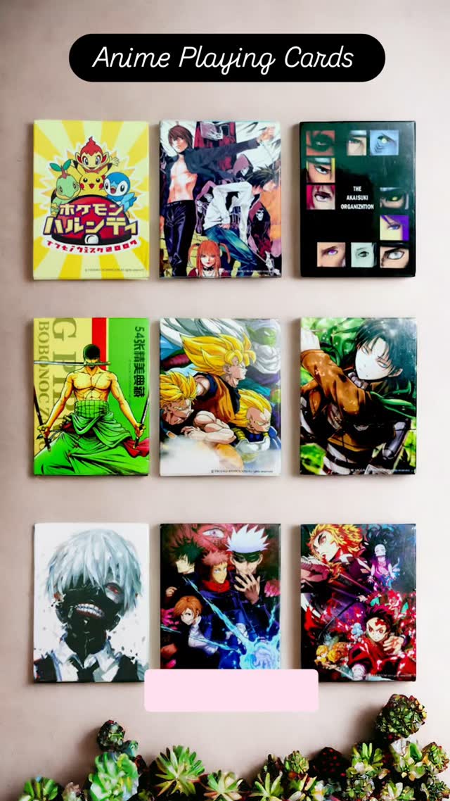 Anime Photo & Playing Cards
www.kpopsensei.in
#anime #onepiece #naruto #weeb #otaku #myheroacademia #pokemon #deathnote #akatsuki #zoro #dragonball #attackontitan #tokyoghoul #jujutsukaisen #demonslayer