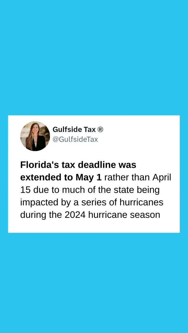The tax deadline for FL residents has been automatically extended to May 1st
