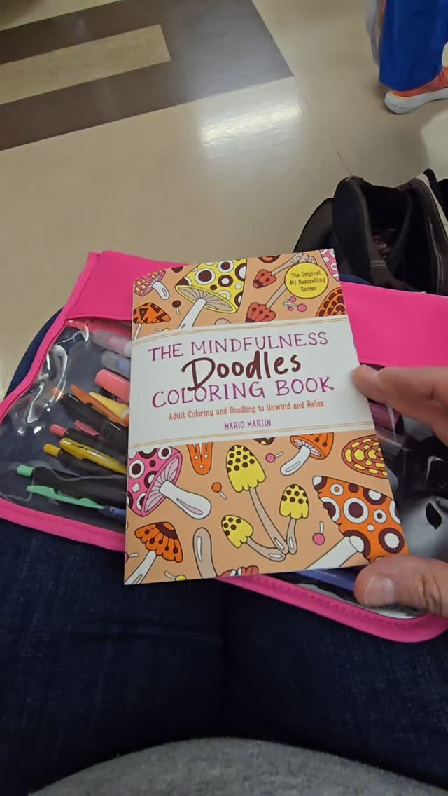Bought this amazing little Mindfulness Doodles & Coloring Book by @mariopatterns! The book fit nicely into my Creative On the Go bag with all my markers! Brought me so much joy today!