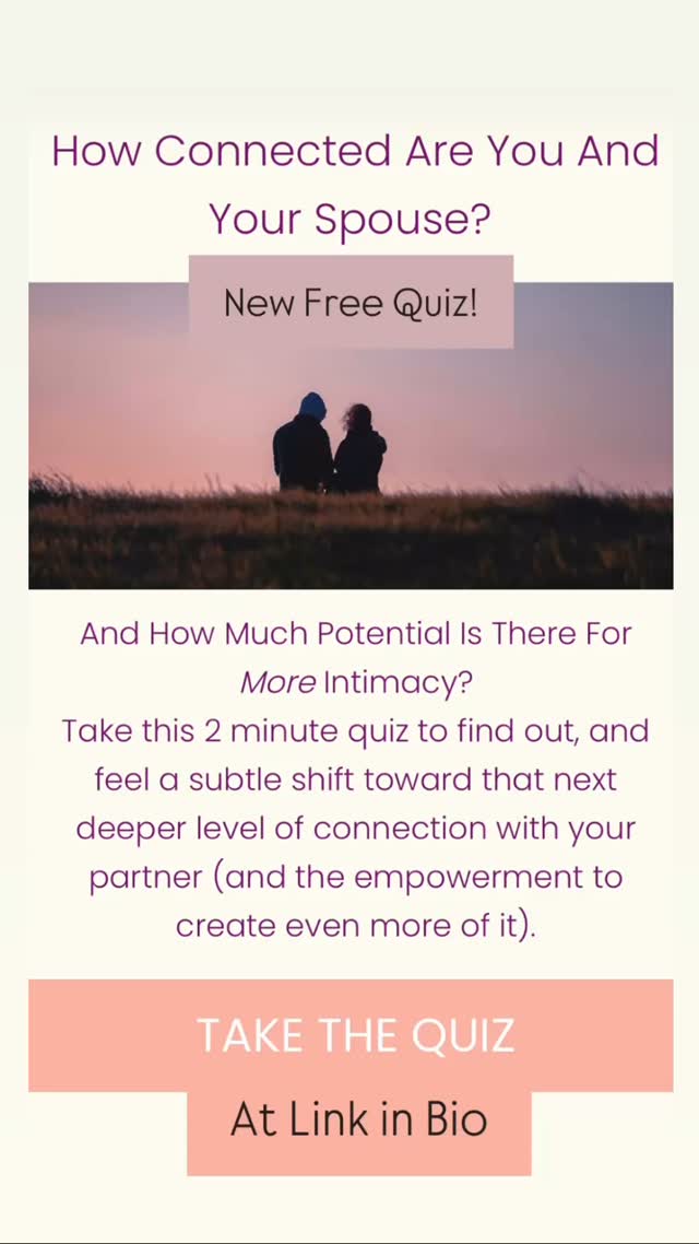 Taking the “How Connected Are You And Your Spouse?” quiz is in and of itself like casting a little magic spell 🪄 that will start subtly bringing alive more connection with your partner— so long as you let the questions themselves, and your results, really linger in your mind and heart. . .
(Plus, a whole lot more!)
#hsp #highlysensitive #connection #relationships #marriage #married #love #lovelife #disconnected #loveandrelationships #marriageandrelationships #committedrelationship #partner #partnership #intimacy #closeness #hsprelationships #hspmarriage #introvert #sensitive #highlysensitiveperson #highlysensitivepeople #loveadvice #marriagehelp