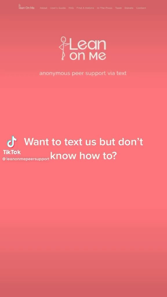 Wondering how to text in to your university’s chapter of Lean On Me? Just click the link in our bio and find your school!