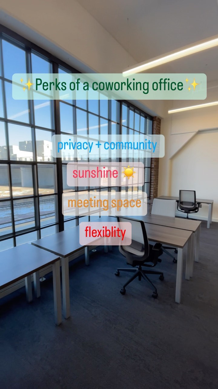 There are so many factors when you’re looking for a new office space. Don’t forgot the perks that come with coworking!
✅ Community of likeminded professionals
✅ Private space with access to amenities
✅ Flexible memberships with shorter terms
Let us show you the coworking ropes!