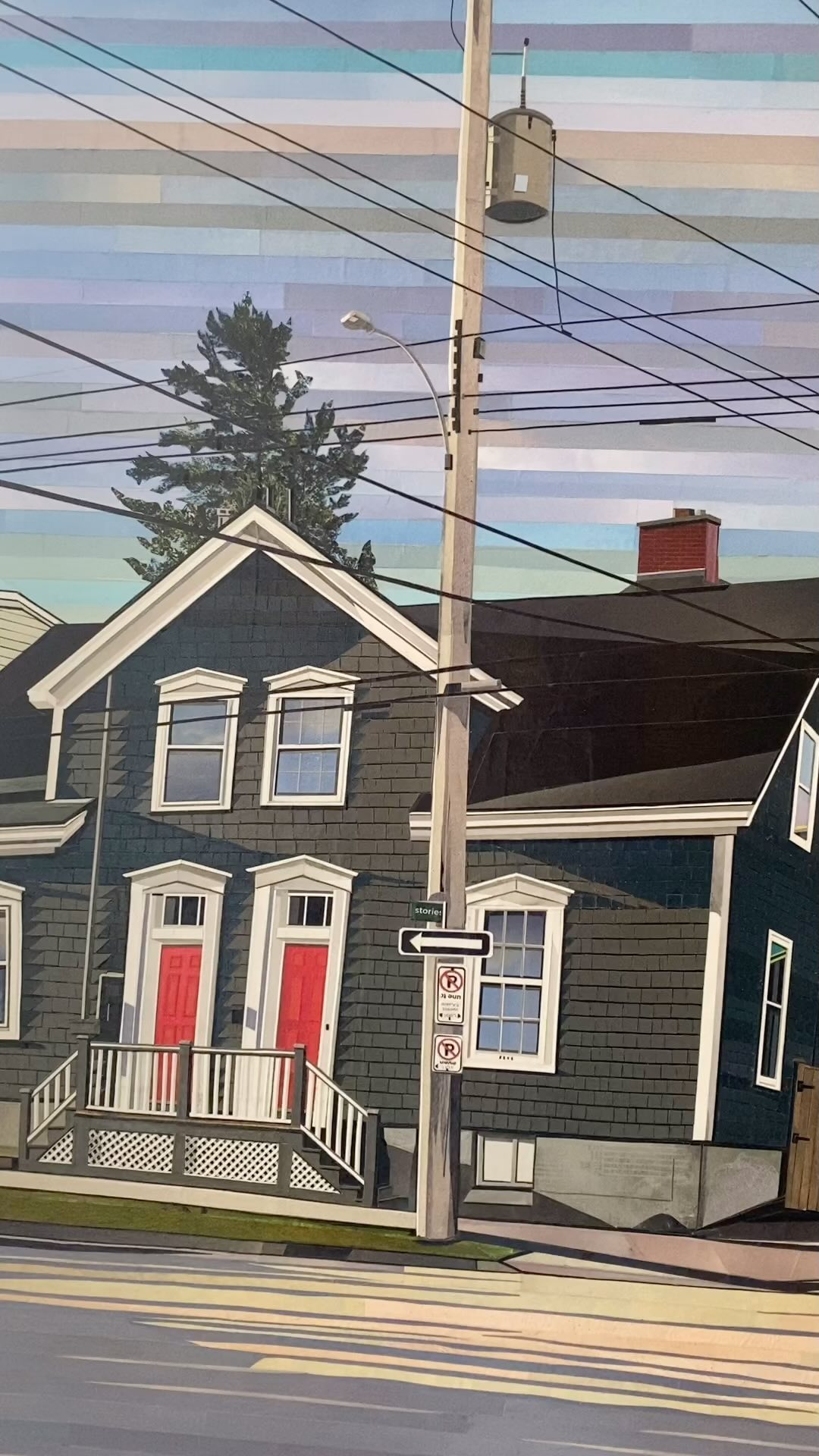 New 24”x24” paper collage available @argyle_fine_art featuring more colourful homes of North End Halifax.